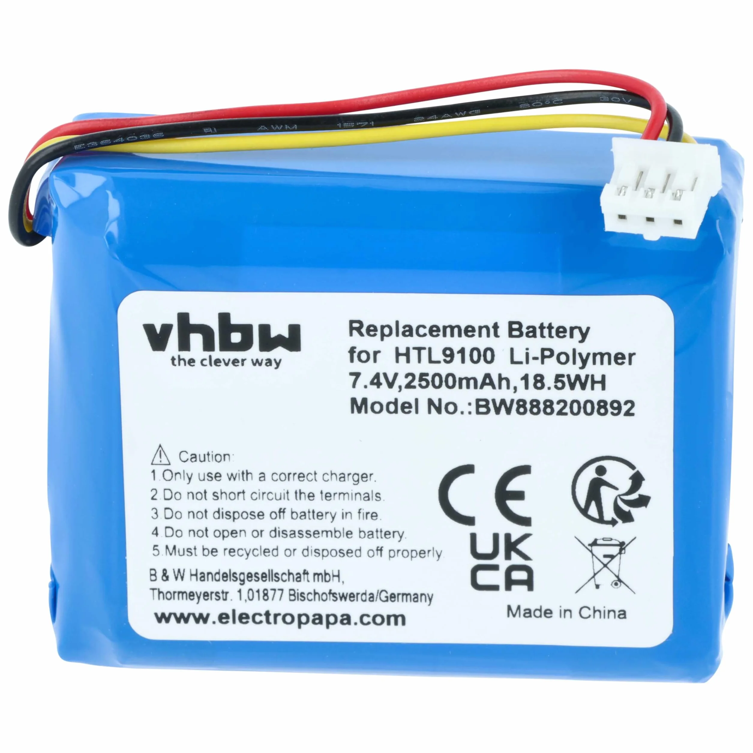 vhbw Bateria zamienna do Philips 104050-2S, 2ICP11/41/54 do głośników głośników głośników (2500 mAh, 7,4 V, litowo-polimerowy)