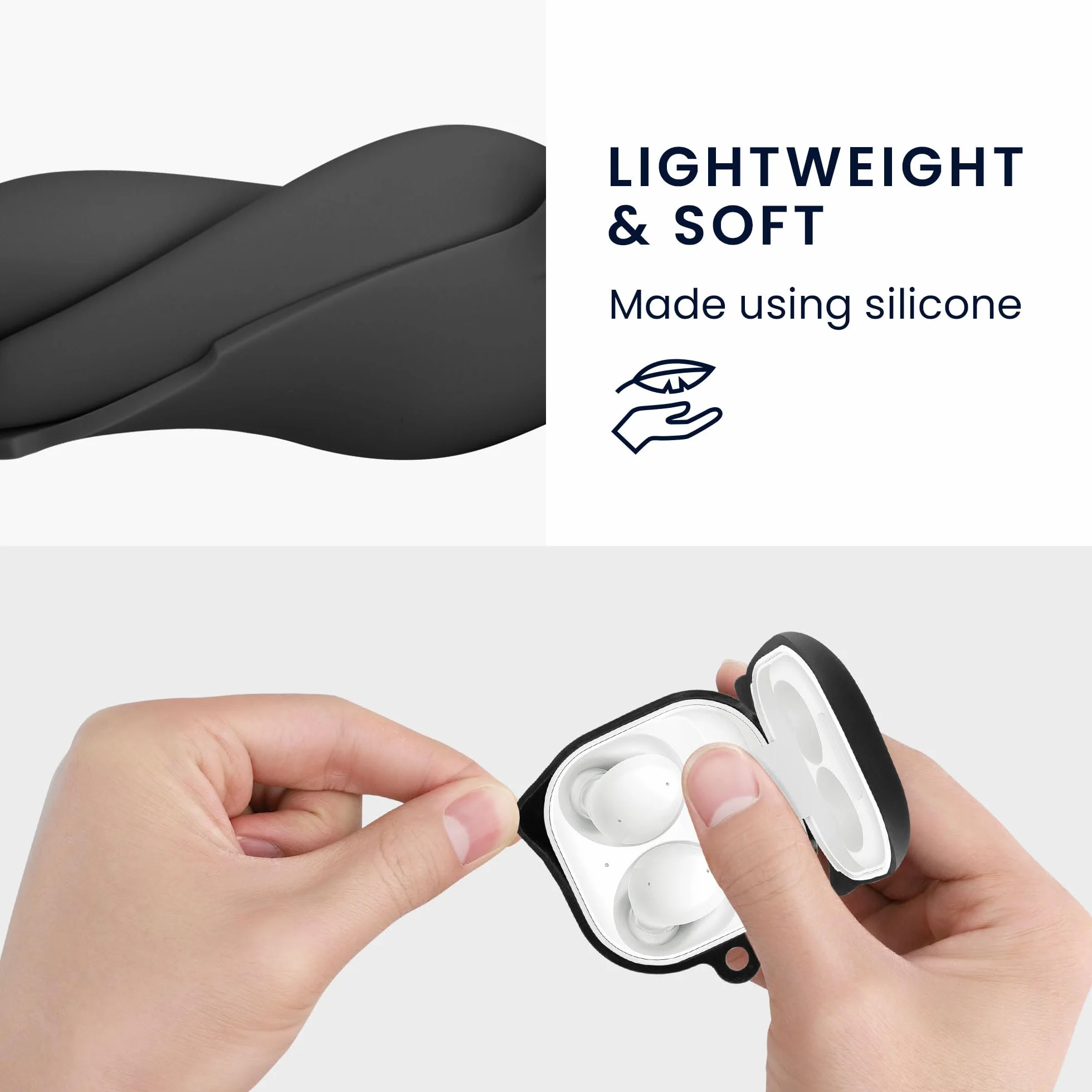 kwmobile etui do Sennheiser ACCENTUM True Wireless białe czarne