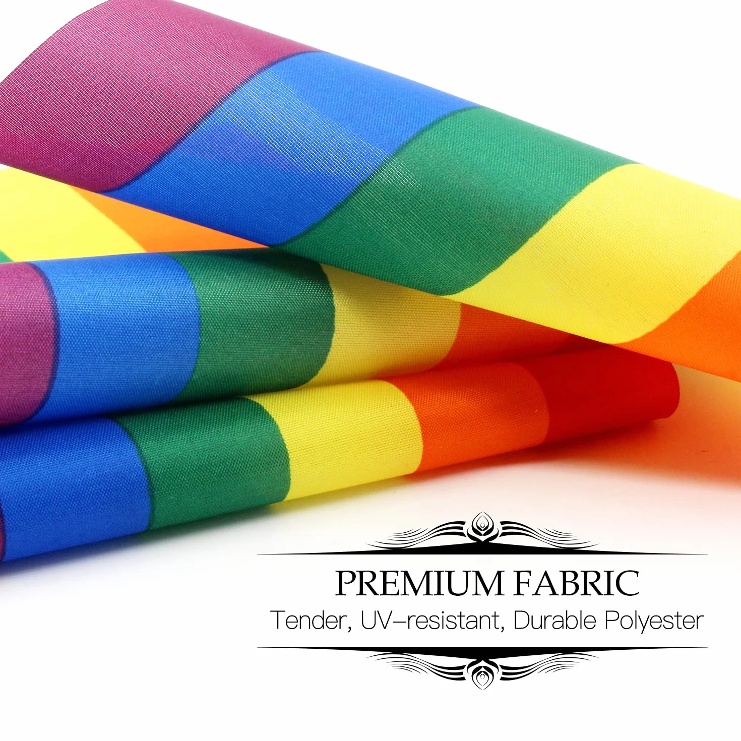 Anley Rainbow Gay Pride Deluxe zestaw flag na biurko - 6 x 4 cale miniaturowe flagi LGBTQ na biurko z 12 "stałym słupem - żywy kolor i odporny na blaknięcie - czarna podstawa i górna część włóczni