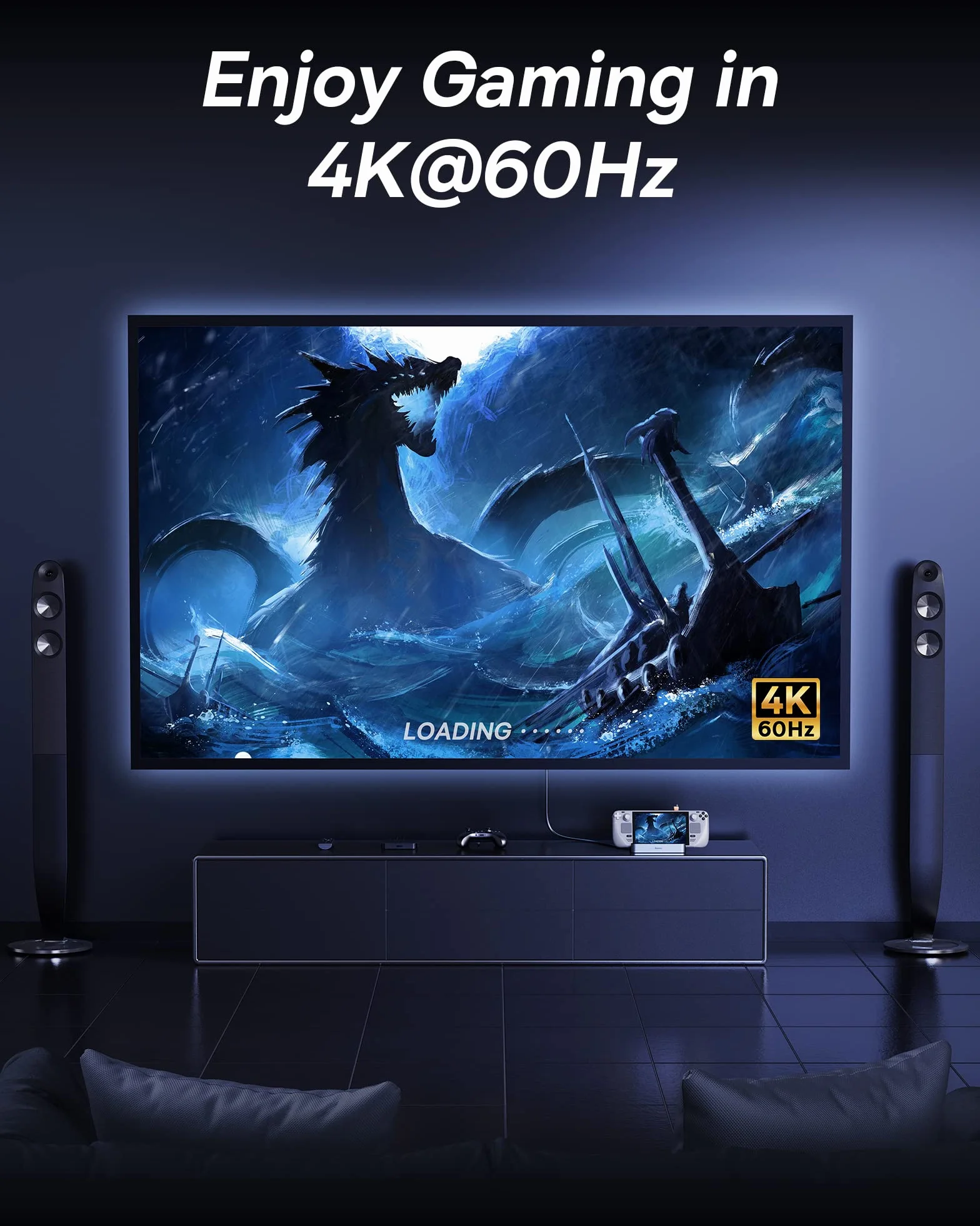 Baseus Stacja dokująca Steam, stacja dokująca 6 w 1 do pokładu Steam, USB C z HDMI 4K przy 60 Hz, 3 porty USB-A 3.0, regulowana konstrukcja stojaka i PD 100 W do szybkiego ładowania