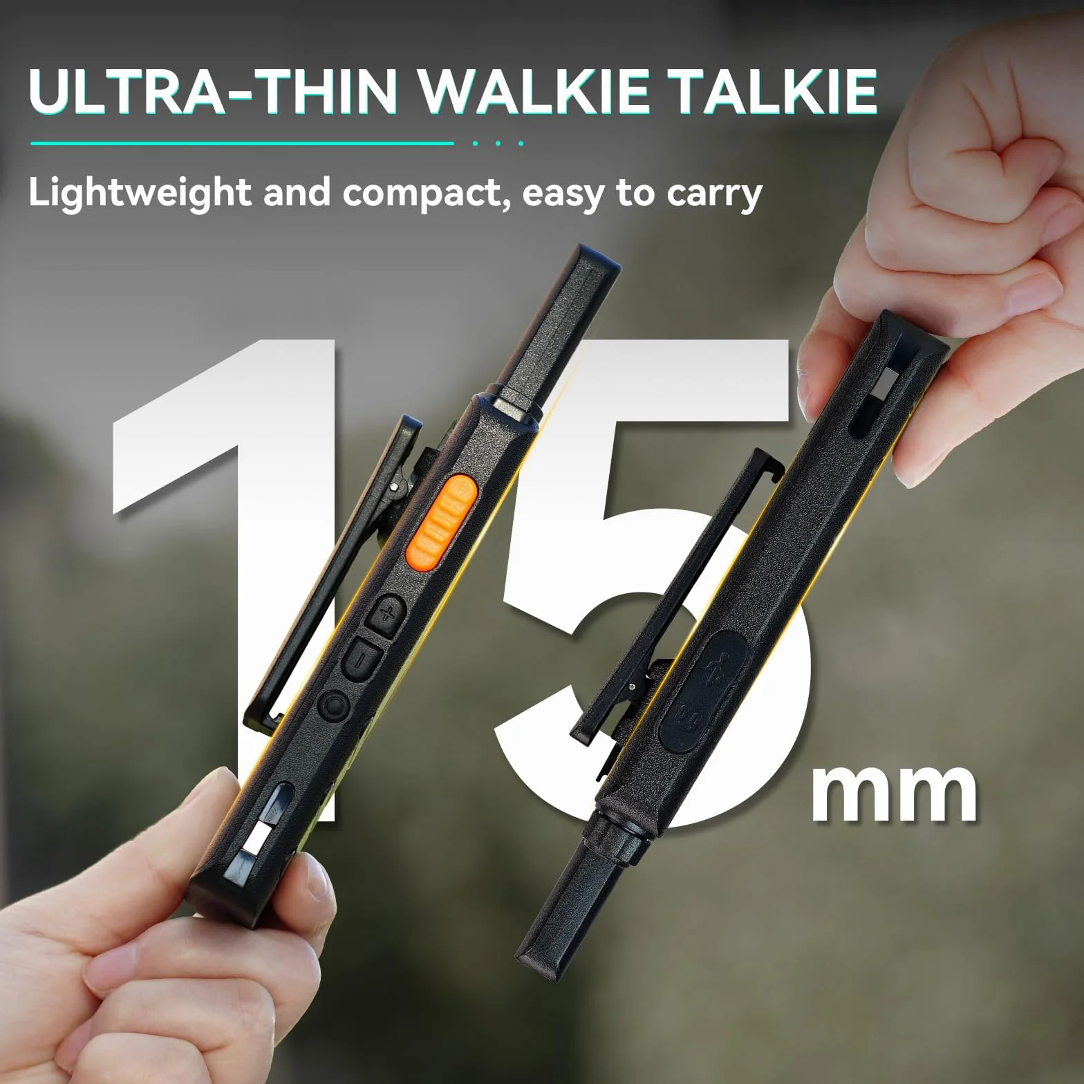 Retevis B63S Walkie Talkie Możliwości Ładowania, Ręczne Radio 2-Kierunkowe PMR446, USB C, LCD VOX Wolne Ręce Profesjonalne Walkie-Talkie Dla Rodziny Kempingowej (2 Szt, Czarne)