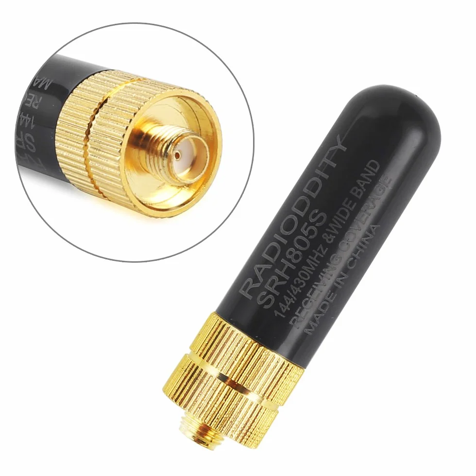Radioddity SRH805S antena Walkie Talkie SMA-F dwuzakresowa VHF/UHF 144/430MHz High Gain, czarna