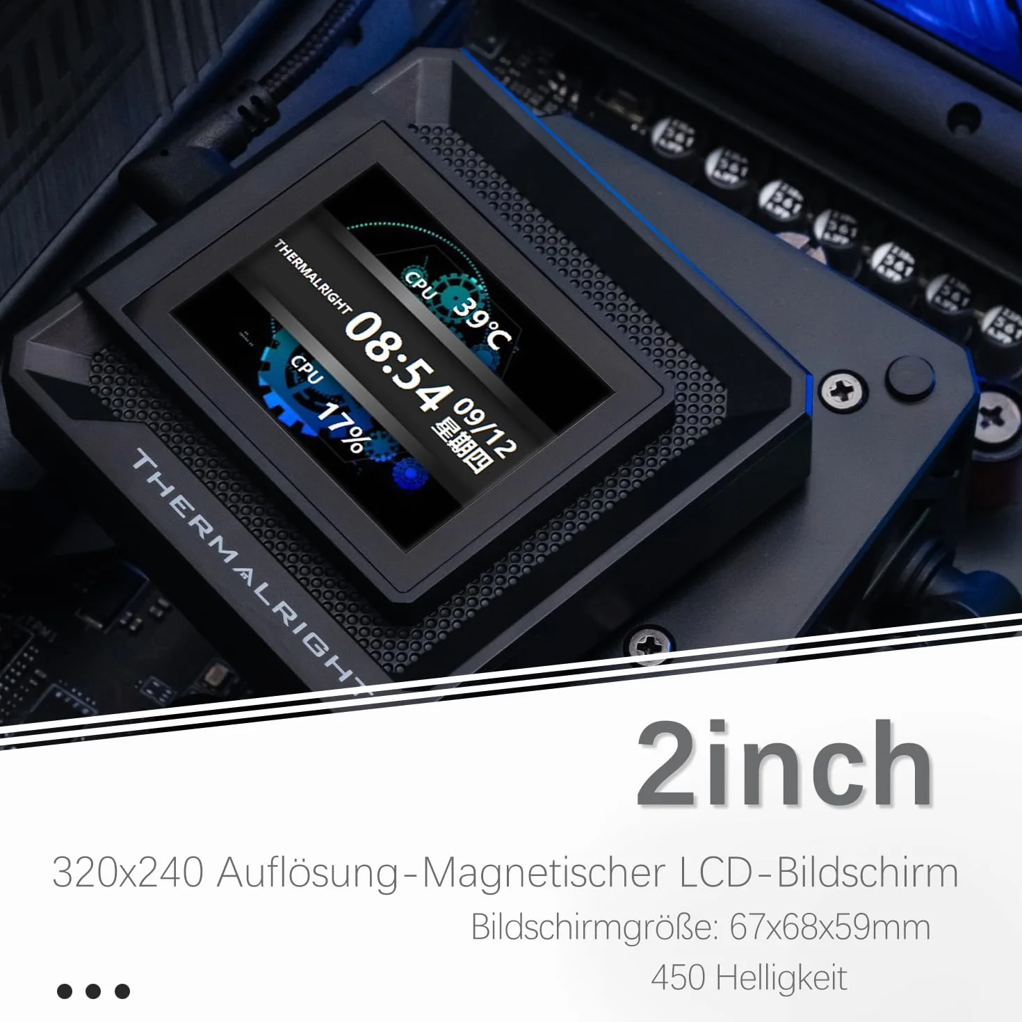 TR-Thermalright FW360 SE Black ARGB Liquid CPU chłodnica, 2-calowy ekran IPS LCD o rozdzielczości 320 x 240, magnetyczny motyw ekranu DIY, do AM4/AM5, LGA1851/1700/115x