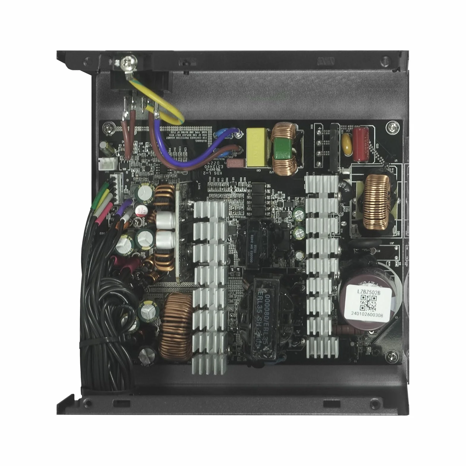 Noua Shazam 500W ATX PC zasilacz 500 W 80+ biały, DC do DC, cichy wentylator 120 mm, aktywny PFC, płaskie kable