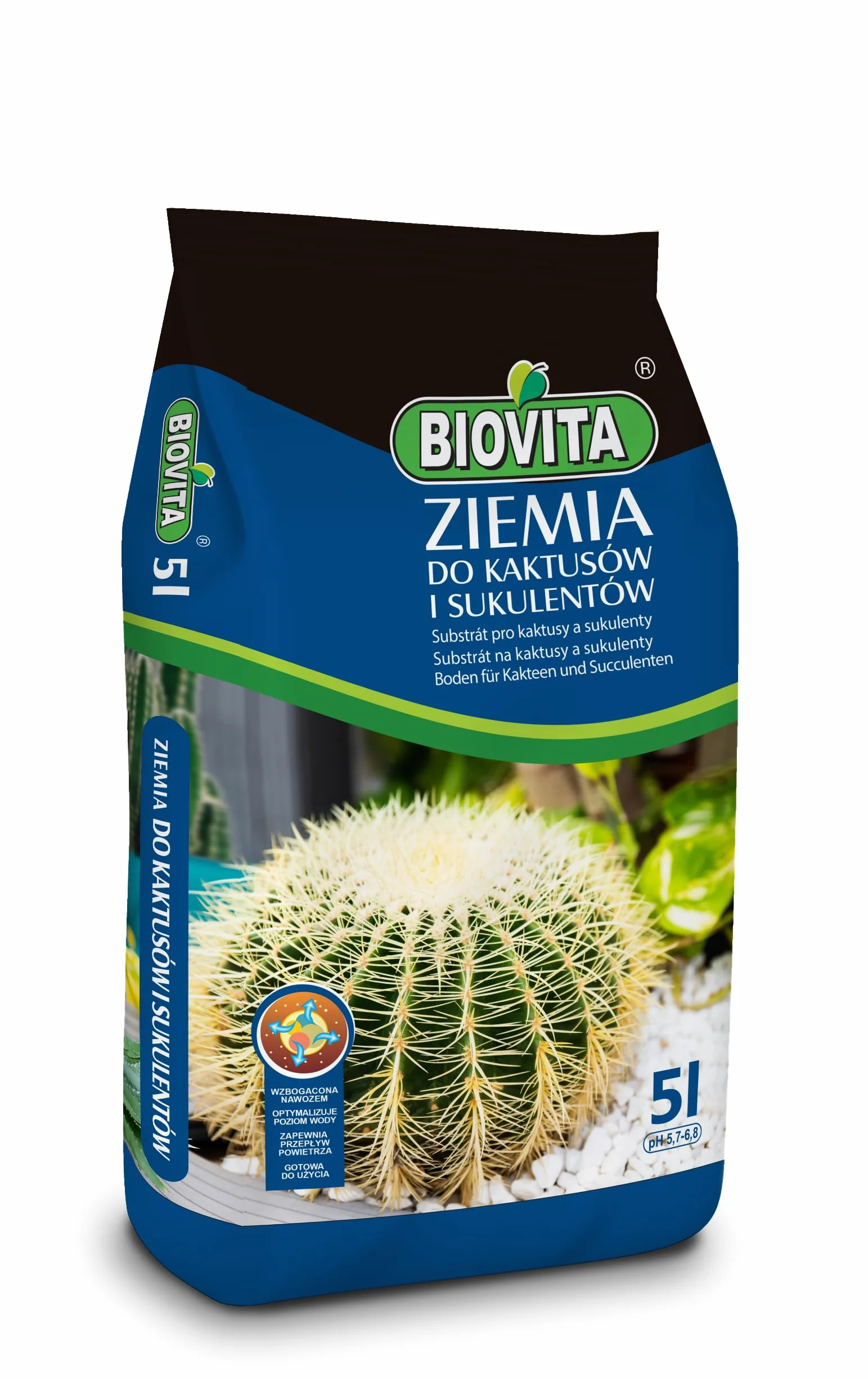 Biovita Ziemia do kaktusów i sukulentów 5l