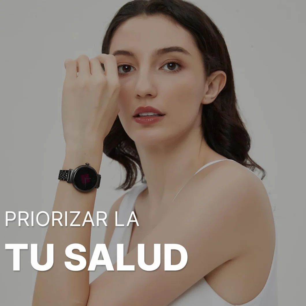 HiFuture Aura damski smartwatch, wyświetlacz AMOLED ze stali nierdzewnej 1,08 cala, czujnik tętna, czujniki Real SpO2, krokomierz, wodoodporny IP68, kompatybilny z Androidem i iOS