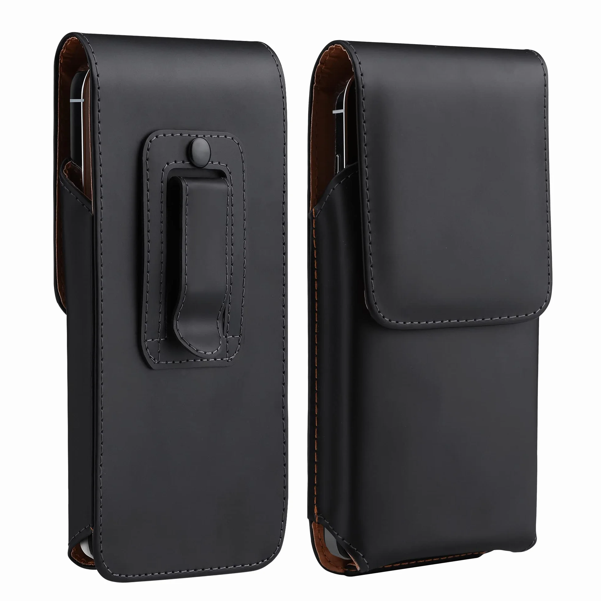 kwmobile Etui na pasek 17,2 x 8 cm na telefon komórkowy - uniwersalne etui na pasek ze sztucznej skóry - torba na smartfon z haczykiem - czarne