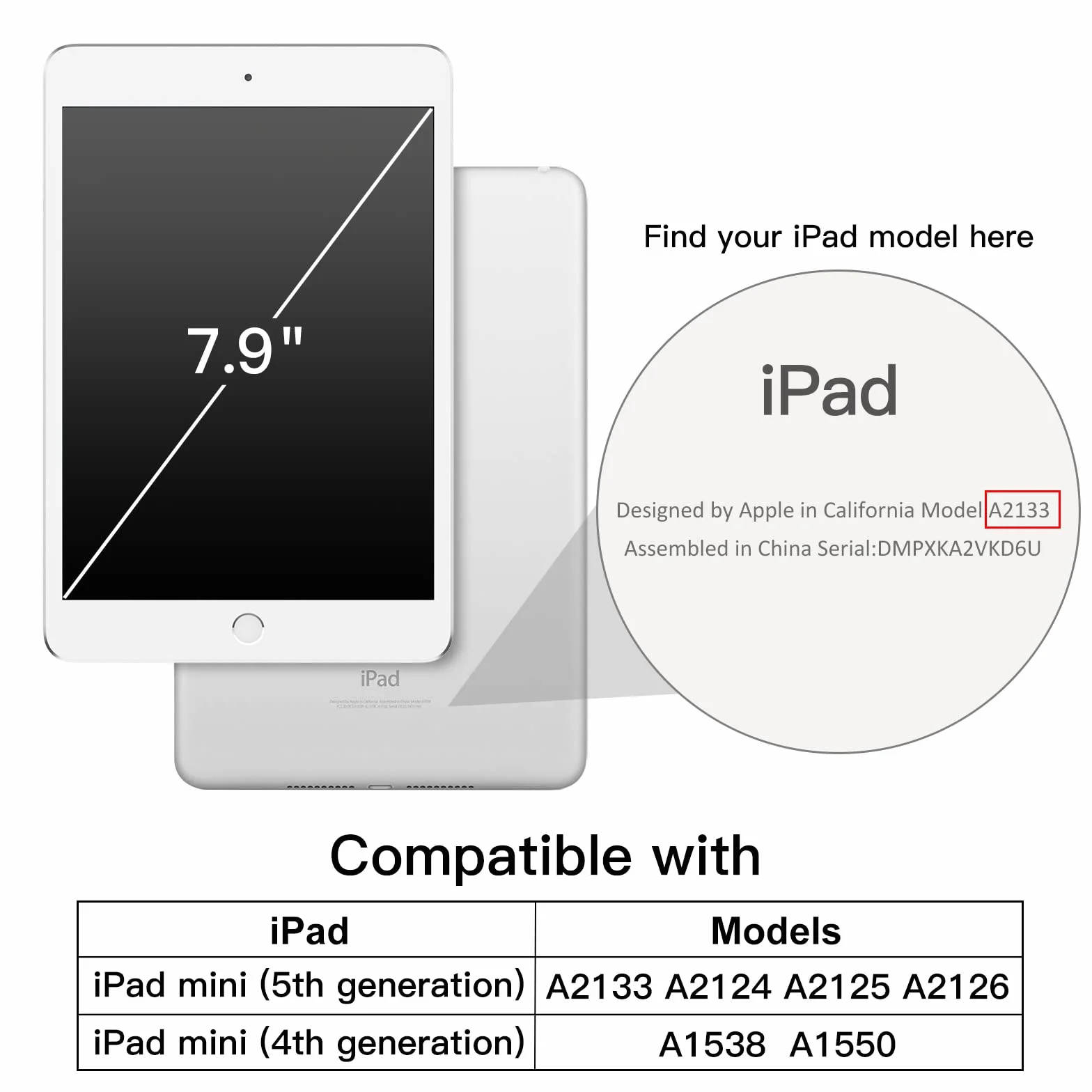 JETech Étui dla iPad mini 5/4 (7,9 Cala 2019/2015 Modelu) z Pencil Uchwyt, Wyczyść Przezroczysty Tył Obudowa Slim Podstawkę Odporna na Wstrząsy Obudowa Tabletu Case (Czarny)