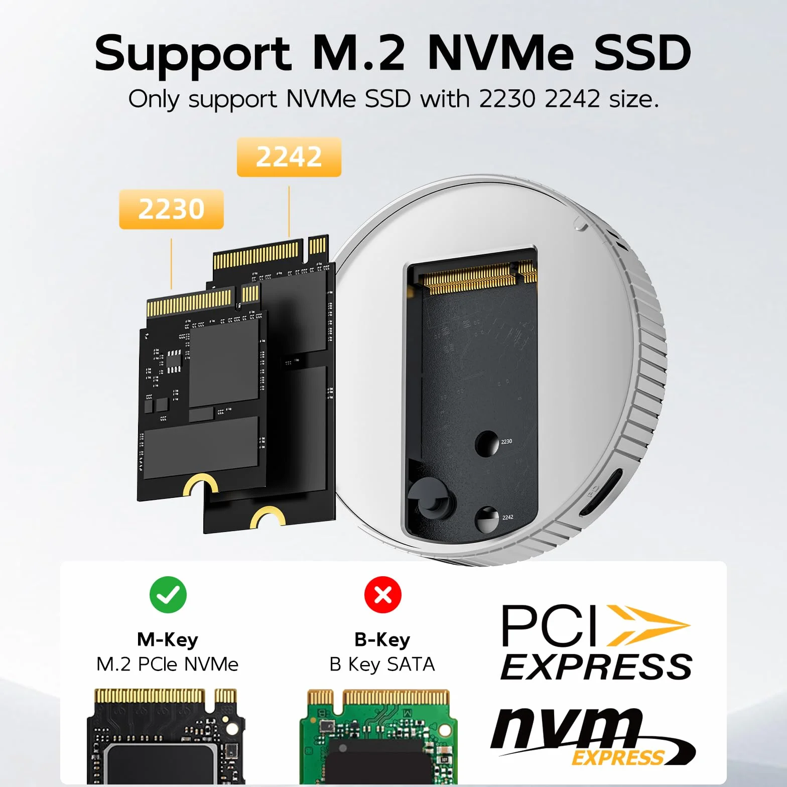 Obudowa Mini M.2, magnetyczna obudowa 2230 M.2 z portem PD do iPhone'a 15 Pro Max ProRes, prędkość 10 Gb/s, obsługuje klawisze M NVME SSD
