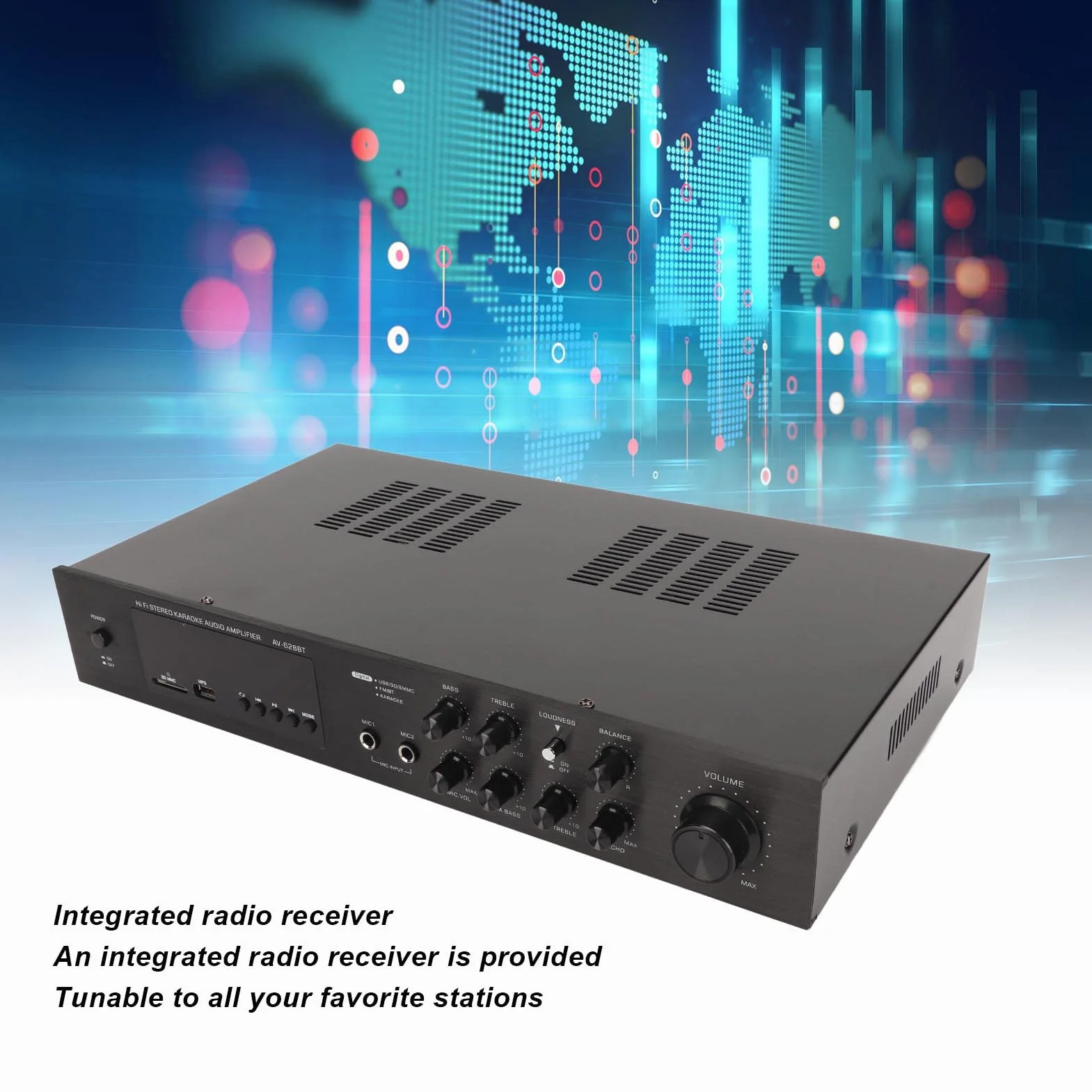 628BT Odbiornik Kina Domowego Bluetooth, 5-kanałowy 500W High Power Car Sound Wzmacniacz Stereo do Kina Domowego Karaoke Party