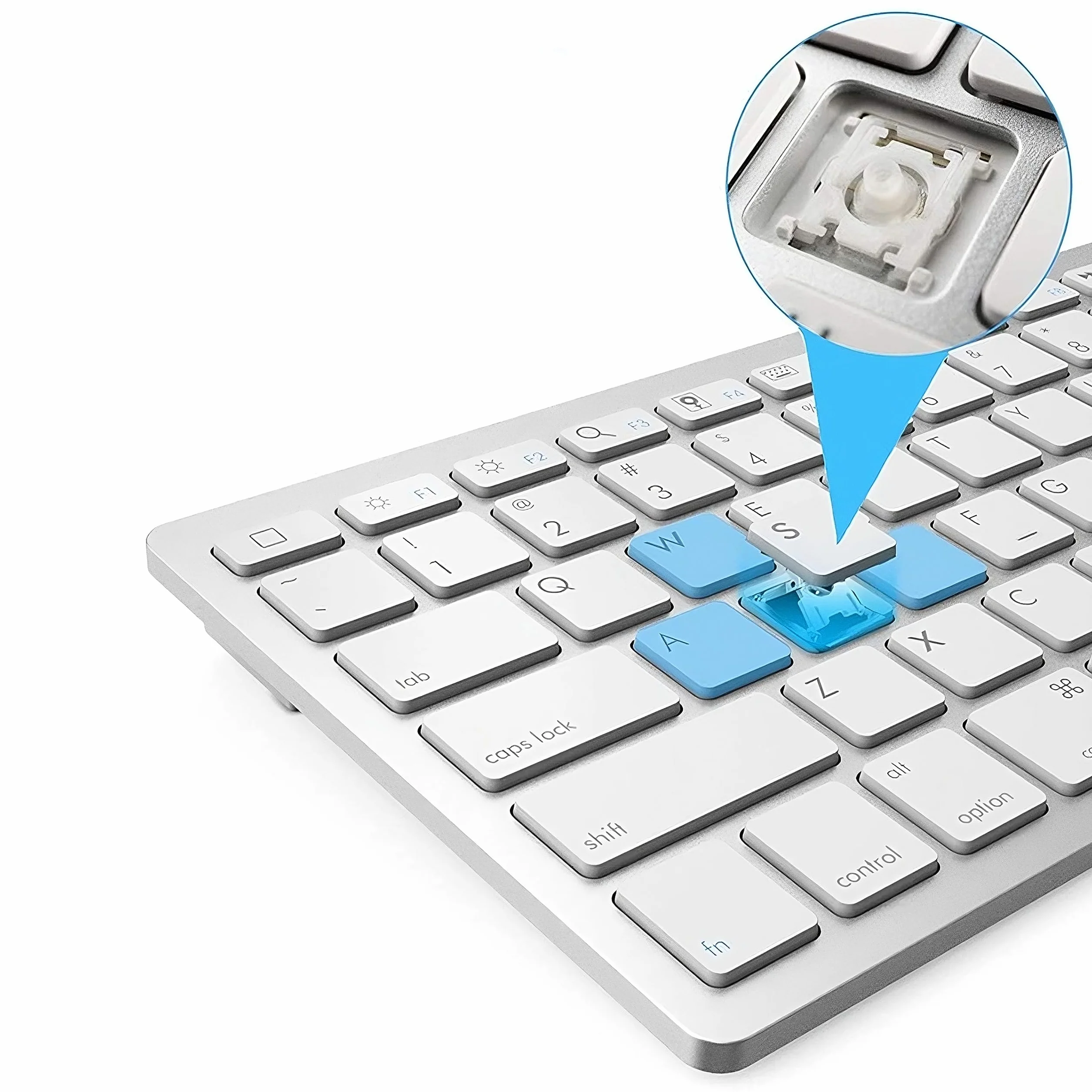 Retoo Klawiatura bezprzewodowa, naturalne pisanie, przyłącze 2,4 GHz, bezprzewodowa klawiatura z przyciskami, połączenie radiowe, Bluetooth, Android, kompatybilna z komputerem, notebookiem, laptopem