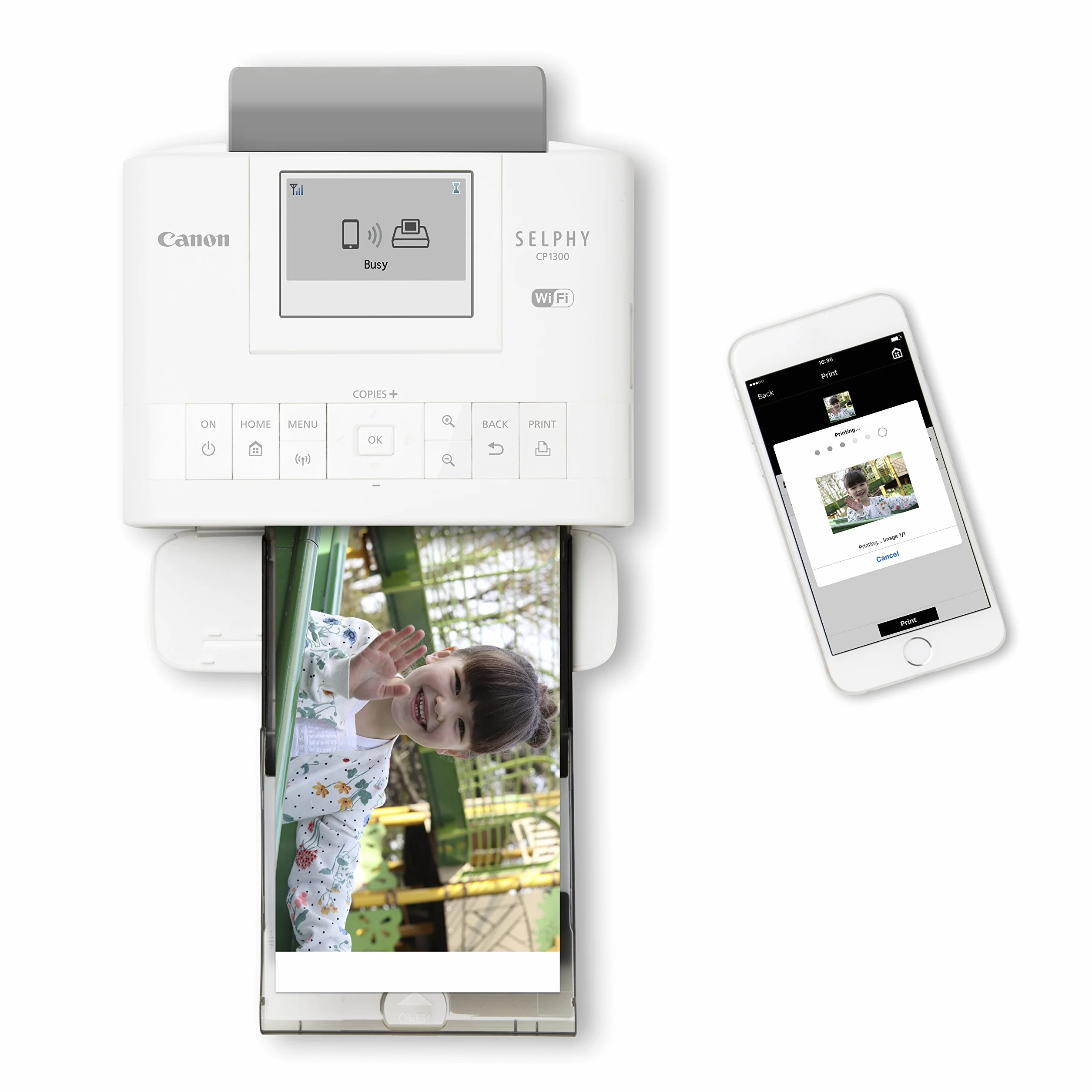 Canon SELPHY CP1300 Drukarka do zdjęć sublimacji WiFi - Drukarki fotograficzne (sublimacja odcieni, kaseta, LCD, 8,13 cm (3,2"), biała, SD,SDHC, SDXC)