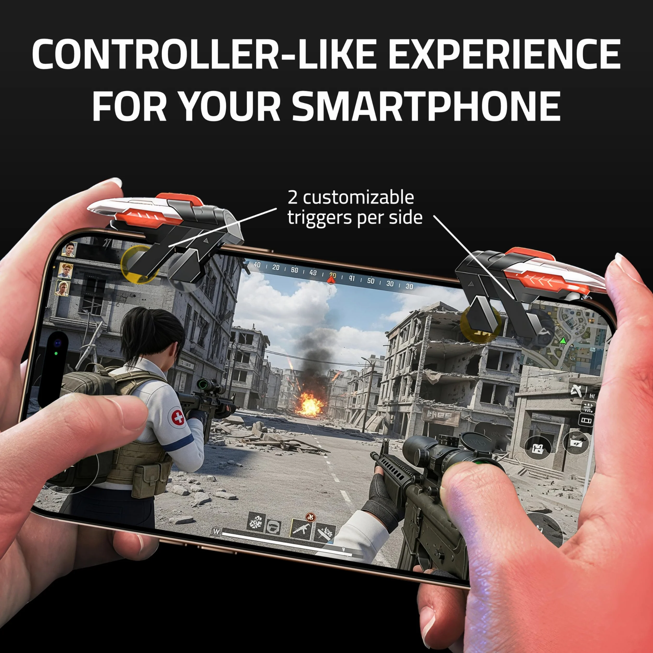 Mobile Gaming Trigger 4 Przyciski Gamepad do Telefonu PUBG Mobile COD Mobile iPhone Android Akcesoria