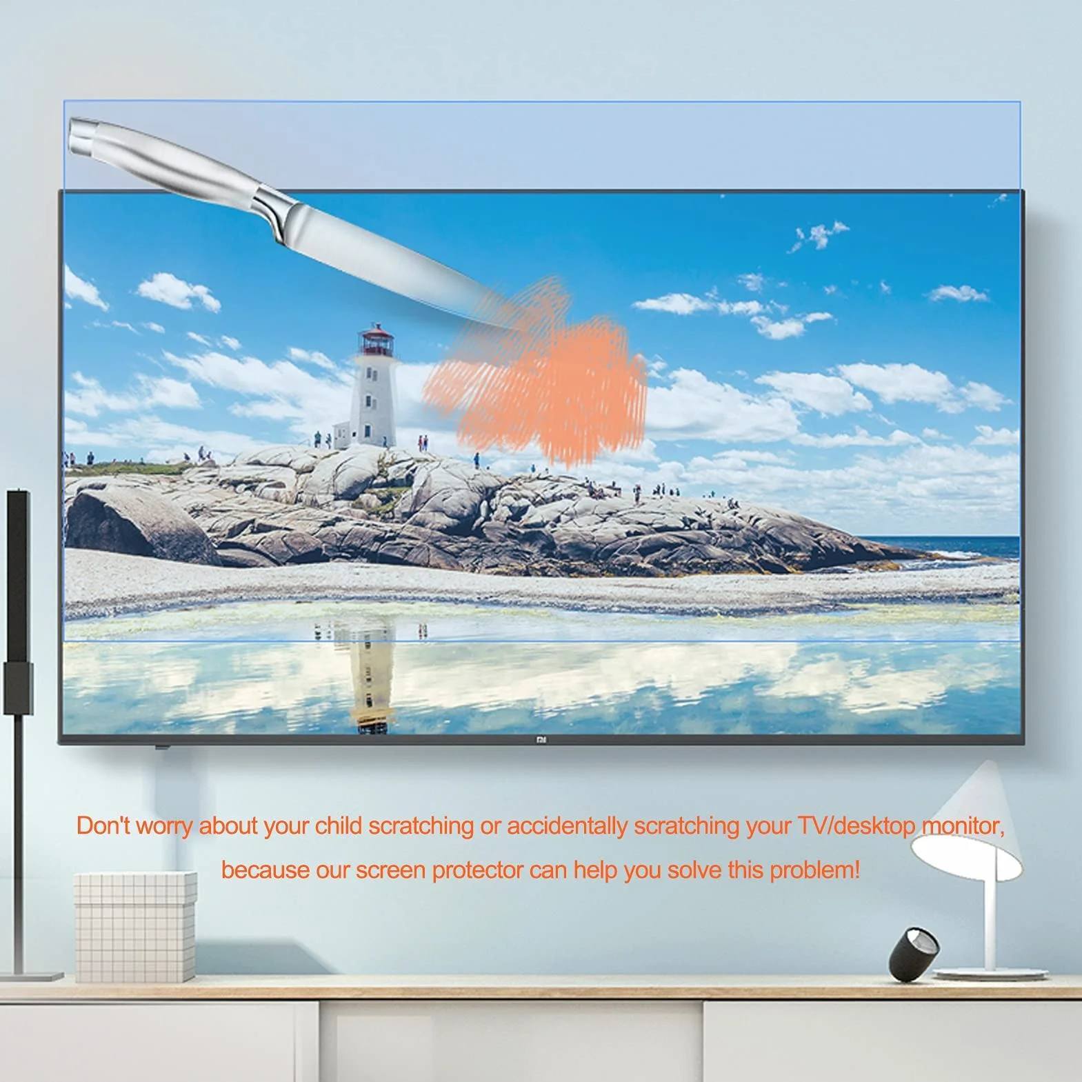49-75 cali ochrona ekranu przed oślepianiem, filtr przeciwodblaskowy do ekranu telewizora - bez odcisków palców, do LCD, LED, 4K OLED i QLED HDTV, 49" 1084 * 610