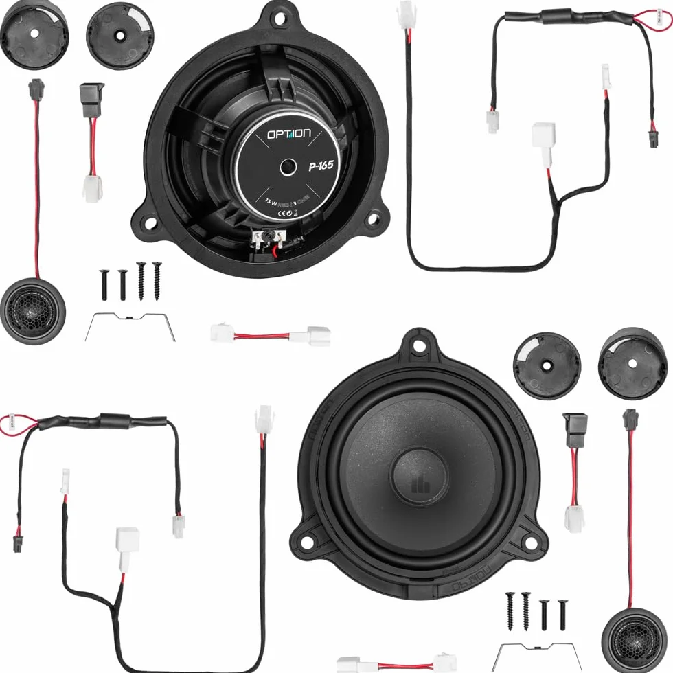 Option Głośnik kompatybilny z Renault Master IV (RDA/RDB/RDC) - 100% system głośników przednich Plug & Play z głośnikiem wysokotonowym 25 mm, 75 W RMS, wysoka wydajność