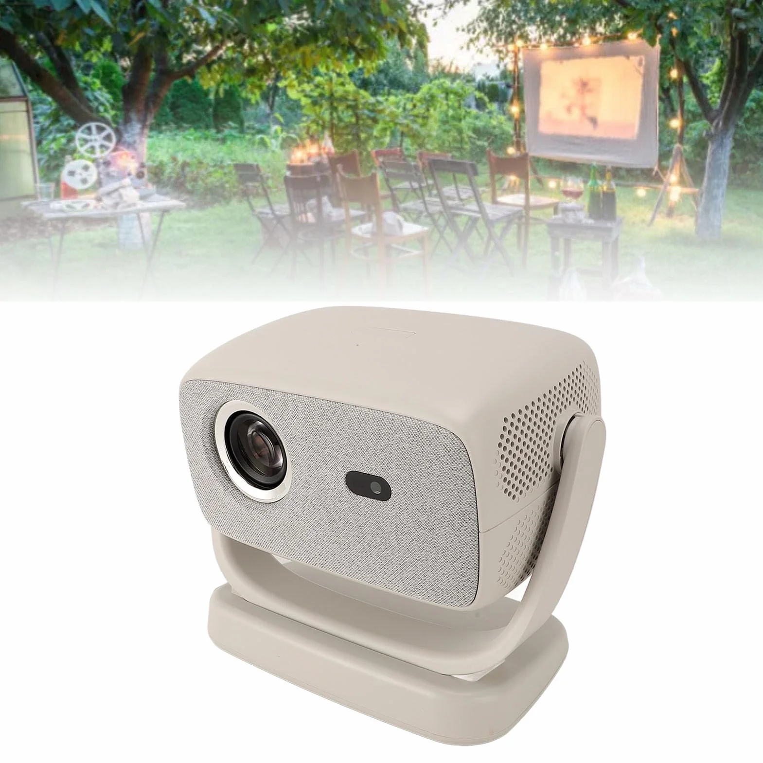 Projektor z Wi Fi 6 Bluetooth 5.3, Przenośne Projektory 4K Obsługujące 4K 1080P FHD, Zewnętrzny Projektor Filmowy do Kina Domowego, Kompatybilny z Telefonem, TV Stick, Laptopem