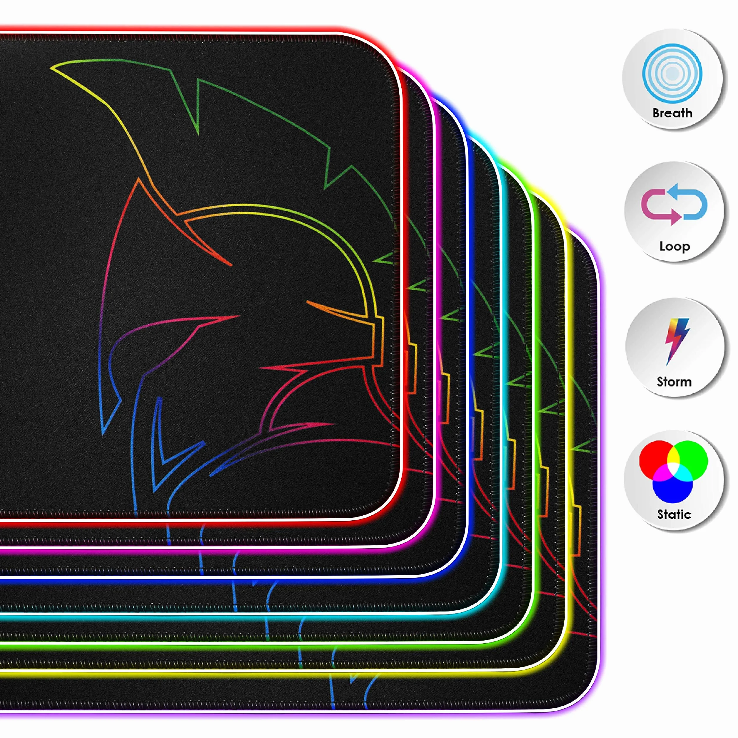 EMPIRE GAMING Dark Rainbow RGB Podkładka pod mysz - 12 trybów oświetlenia LED - Podkładka pod mysz z jasnym podświetleniem - wodoodporna i antypoślizgowa guma - Do gier na PC, MAC i laptopa - 300 x