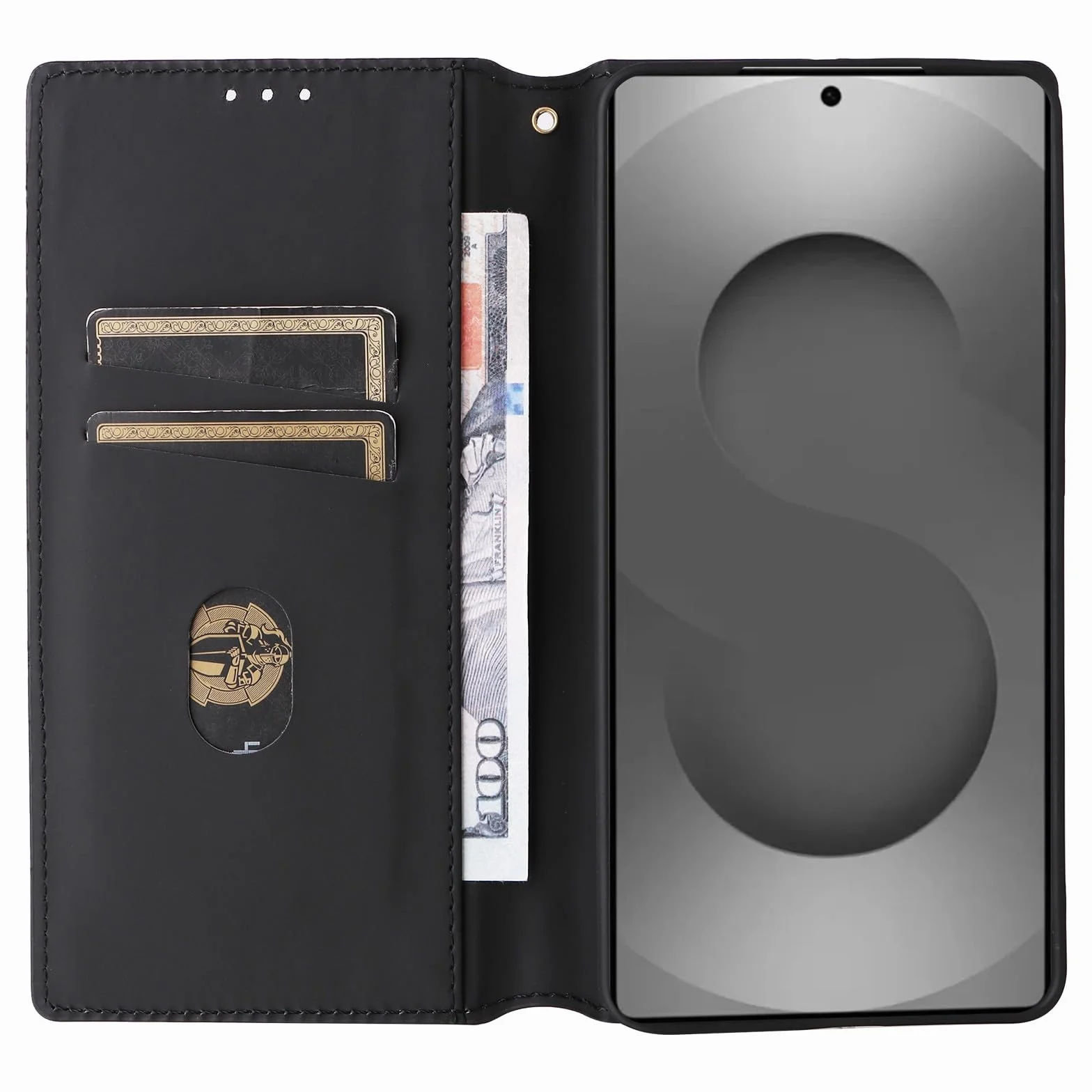 Generic etui kompatybilne z Samsung Galaxy A37 (kolor: fioletowy) etui magnetyczne z klapką ze skóry z włókna węglowego