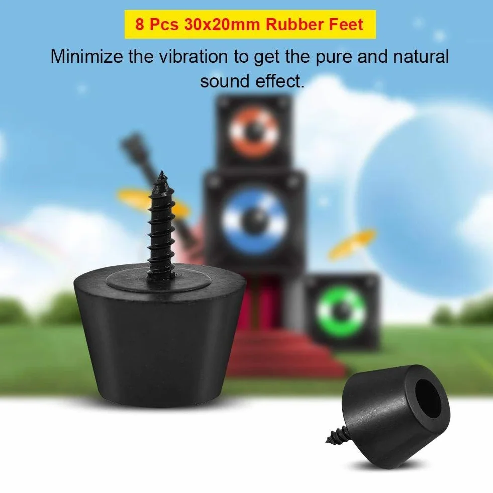 Goshyda 8 szt. 30 x 20 mm gumowe nóżki antywibracyjne podstawa podstawka uchwyt ze śrubami do głośnika, wzmacniacz gitary, subwoofer samochodowy