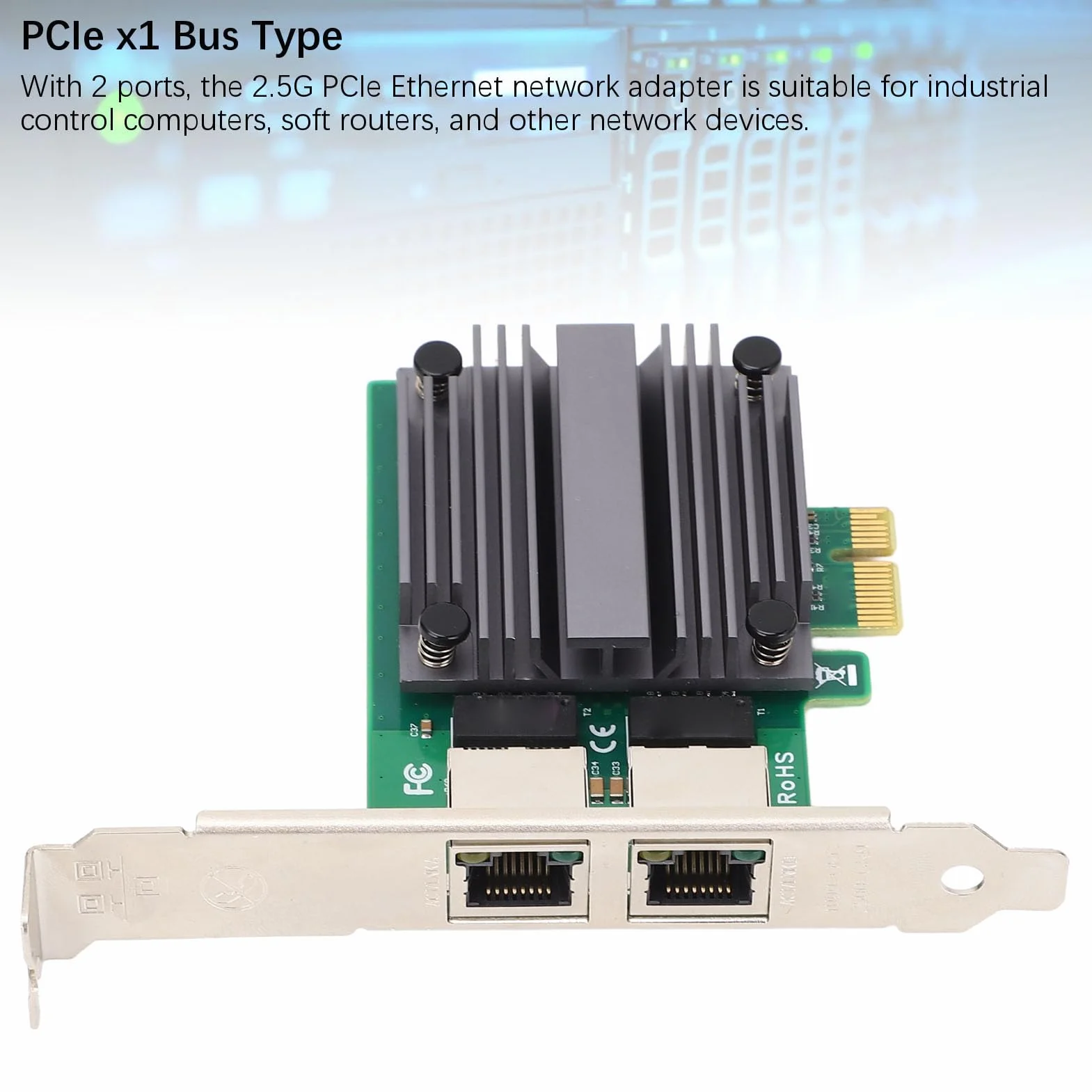 Karta Sieciowa PCIe 2,5G, Chipset I226 V, Obsługuje 1000Mbps dla Komputerów Stacjonarnych i Serwerów