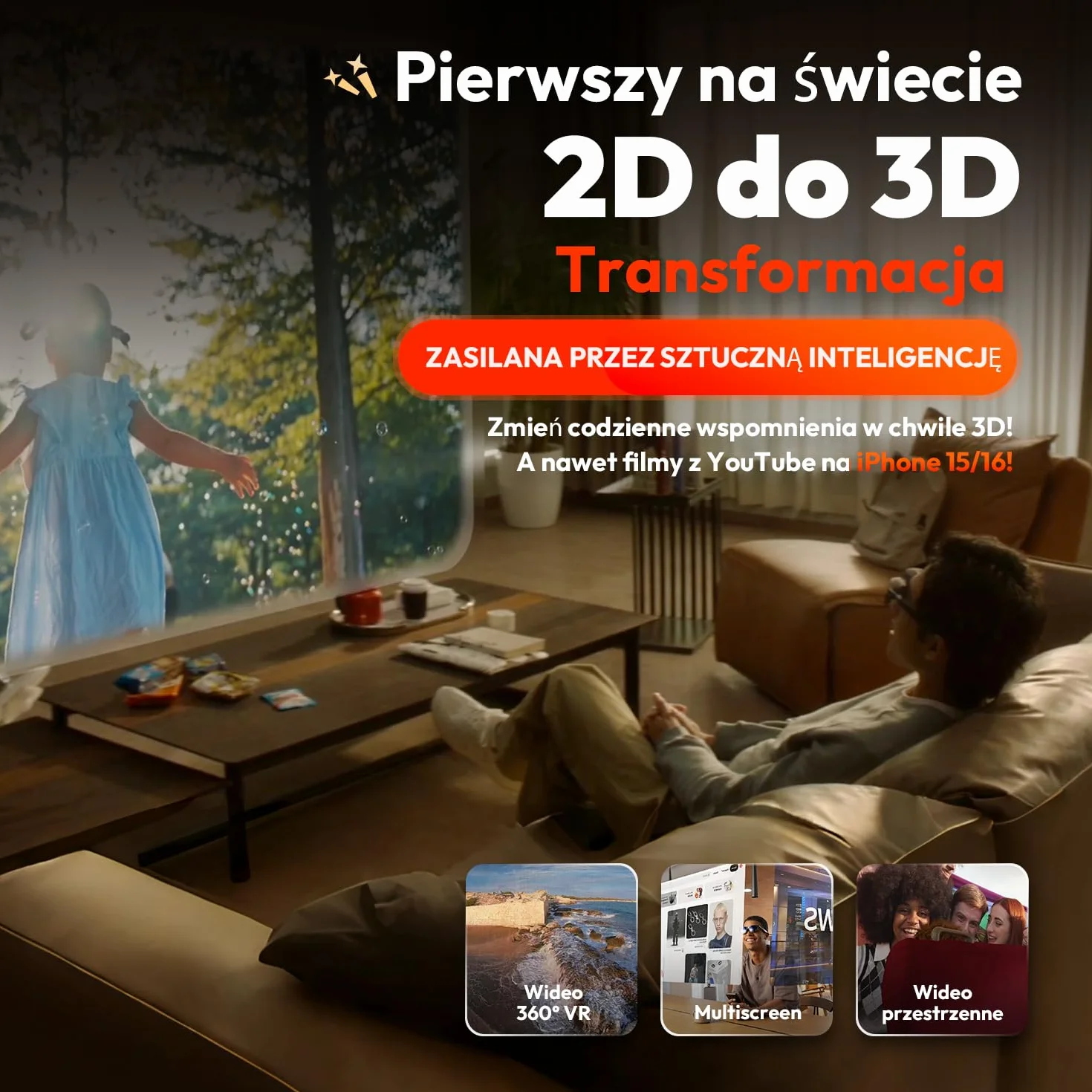 VITURE Pro Okulary XR/AR - 135" 120Hz 1000Nits, powłoka elektrochromowa. dźwięk Harman, Dla iPhone 17/16/15/Android/Mac/PC/Steam Deck/Switch 2. Pierwsze prawdziwe XR - Używany