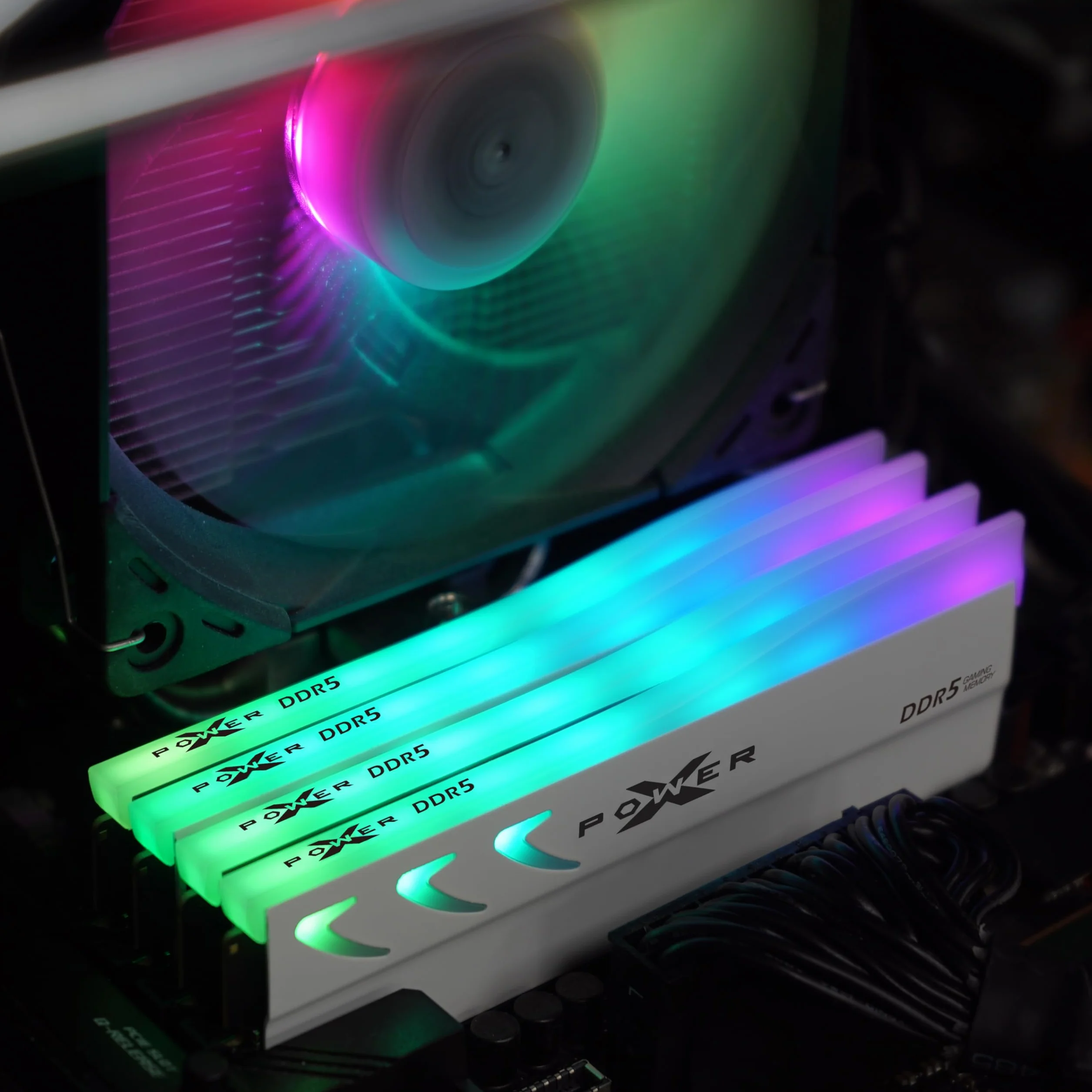 Silicon Power DDR5 16 GB Storm RGB 6000MT/s (PC5-48000) 288-pinowy CL36 1,35 V UDIMM moduł pamięci stacjonarnej RAM SP016GXLWU60FFSL biały