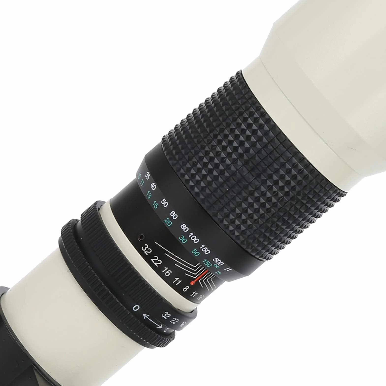 Teleobiektyw 500 mm F8‑F32 z ręcznym ustawianiem ostrości z 2-krotnym telekonwerterem do montażu Olympus OM (biały)
