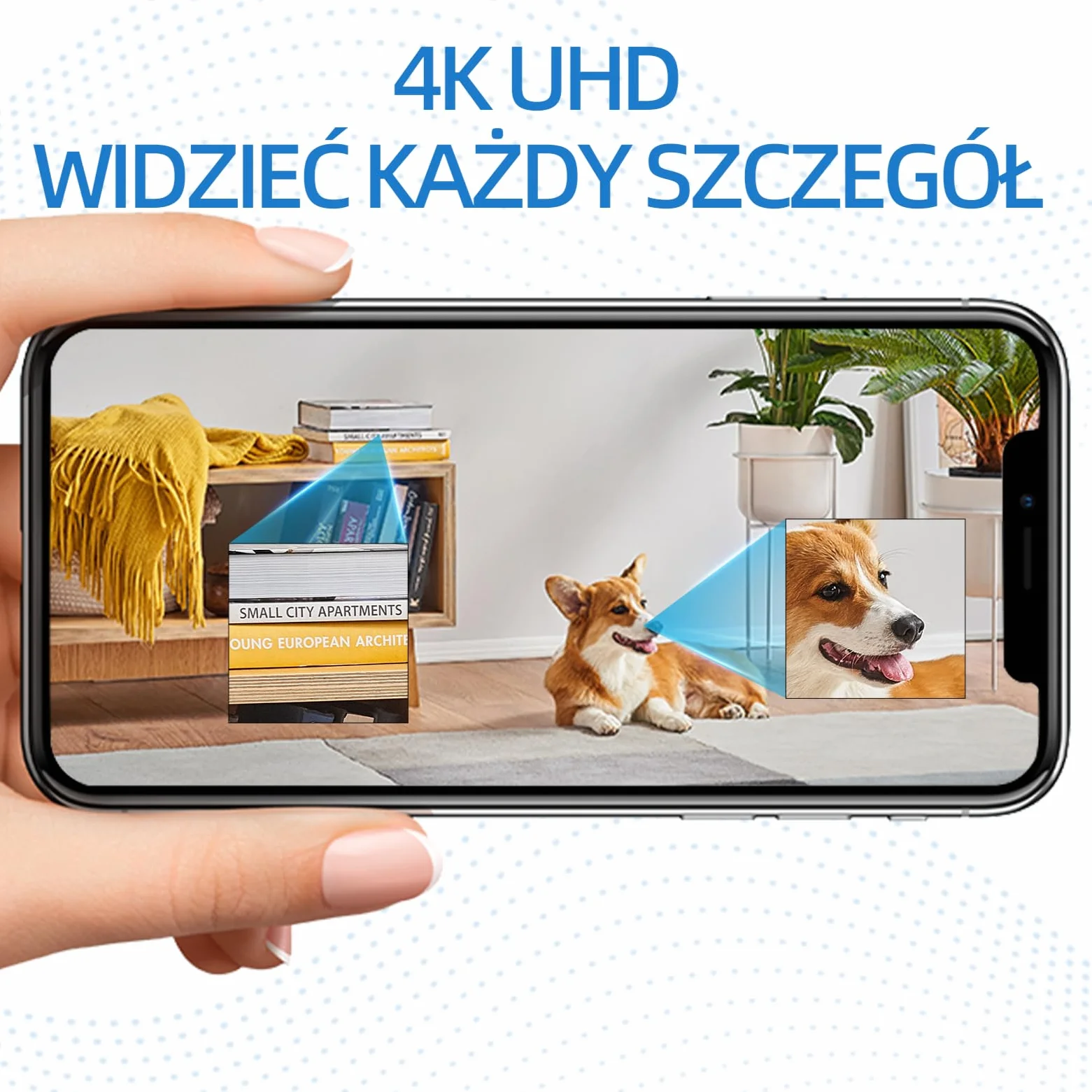 Kamera szpiegowska 4K z Podglądem na Żywo w Aplikacji - Kamera z budzikiem z Wykrywaniem Ruchu i Noktowizorem do Monitoringu Domu i Biura
