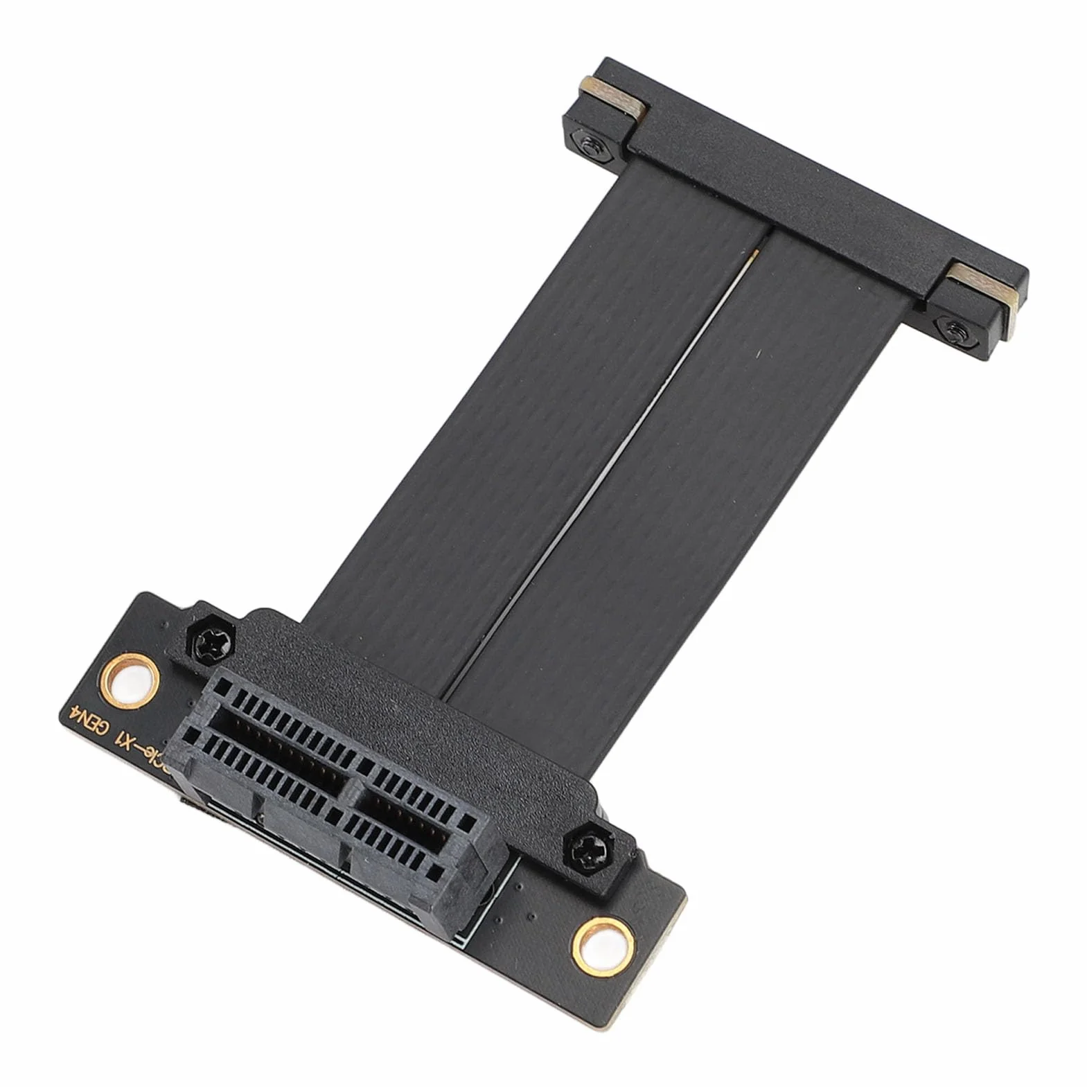 Fyearfly PCIe 4.0 X1 przedłużacz Riser Extension Kabel Straight to 90° do M.2 WiFi Firewire USB 2.5G kart dźwiękowych i dysków twardych (5 cm)
