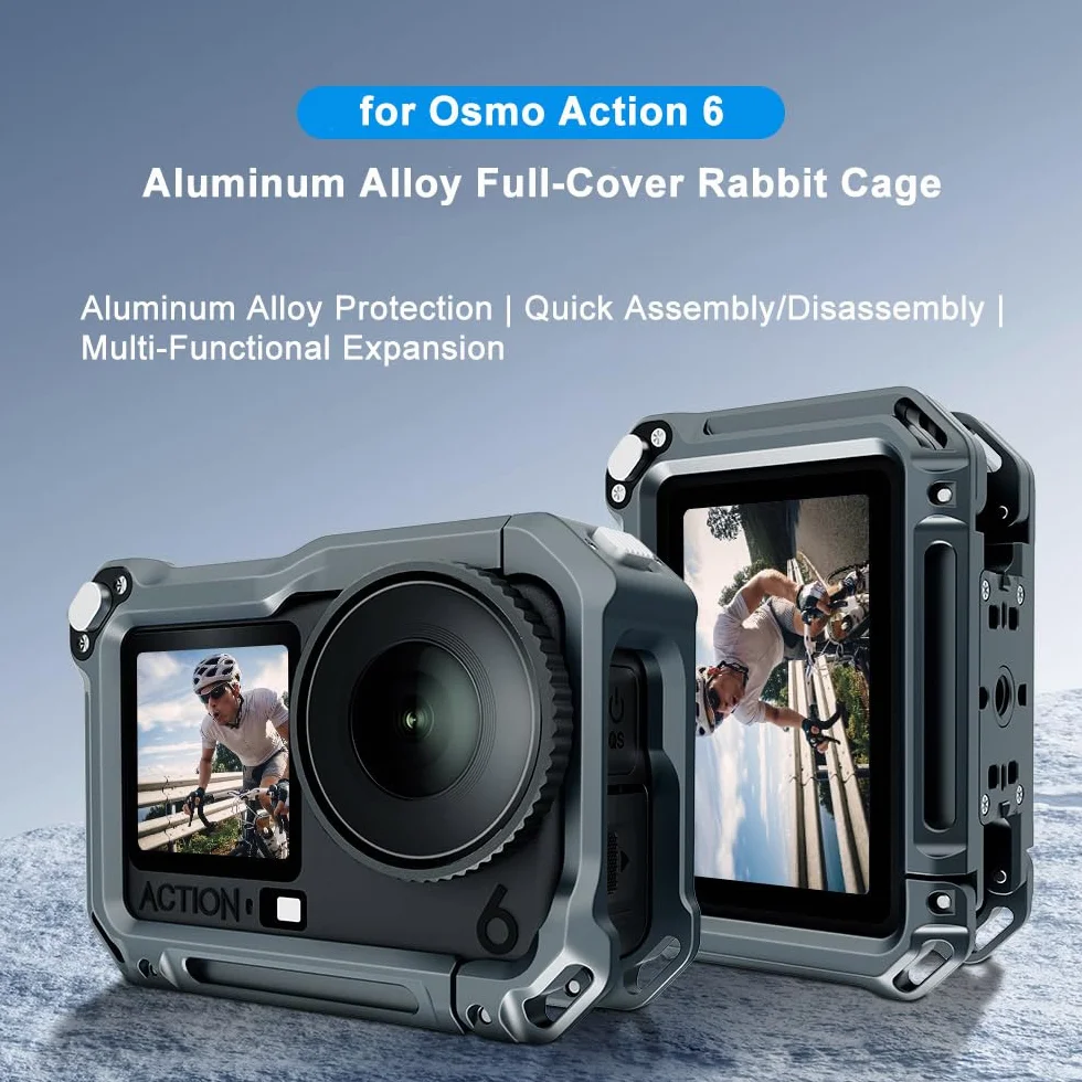 Dla DJI OSMO ACTION 6, aluminiowa rama ochronna z szybkim zwalnianiem, etui ochronne przed upadkiem, wielofunkcyjny adapter rozszerzeń OSMO ACTION 6