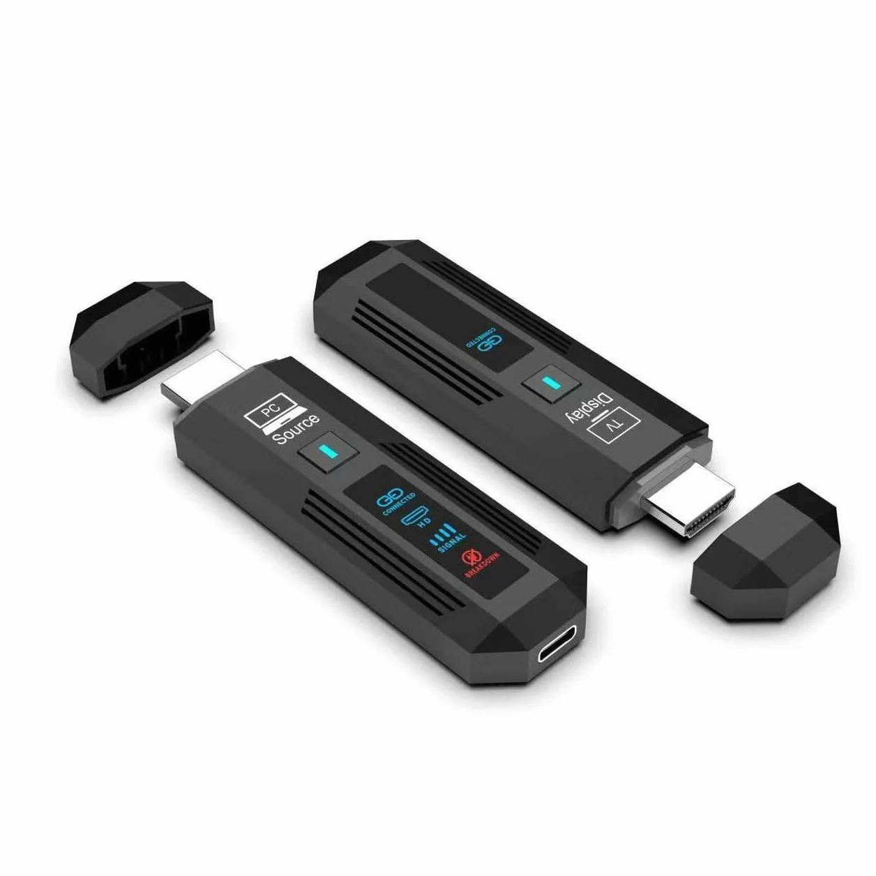 XUMIUZIY Bezprzewodowy Nadajnik i Odbiornik HDMI 50m, 1080P FHD | Dwuzakresowy, bezprzewodowy przedłużacz HDMI 2,4G/5G do przesyłania obrazu i dźwięku z laptopa/komputera/projektora/TV Boxa