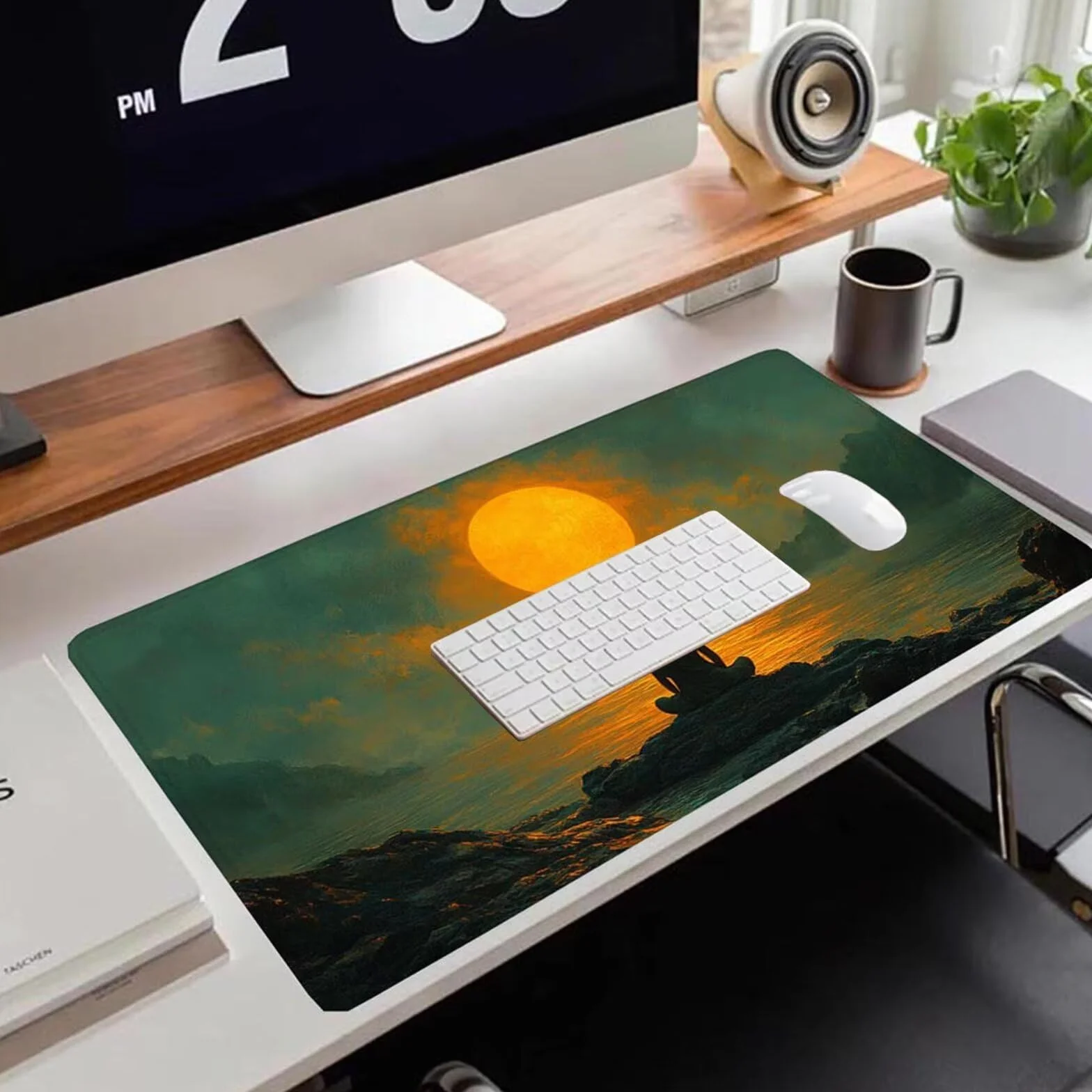 Gamingowa podkładka pod mysz 1200 x 600 x 3 mm, XXL, wodoszczelna, odporna na ścieranie, z przyszytymi krawędziami, zielona, podkładka na biurko, poprawia prędkość i precyzję do komputera, laptopa