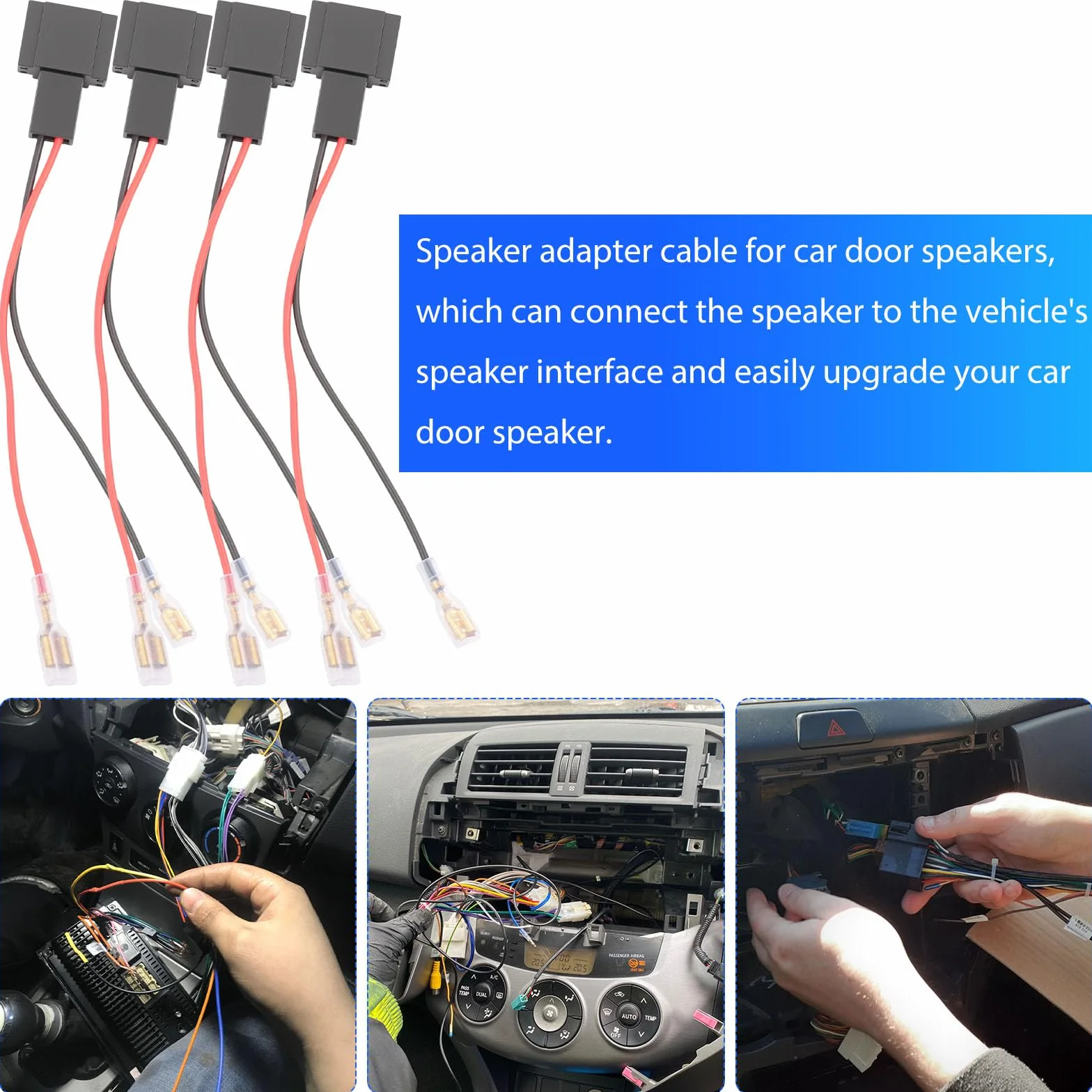 4 adaptery do głośników samochodowych DIN kompatybilne z Mercedes A/B/C/E/G/M klasa VW Crafter BMW Smart Porsche 911 997 Cayman radio samochodowe adapter samochodowy zestaw adapterów głośników