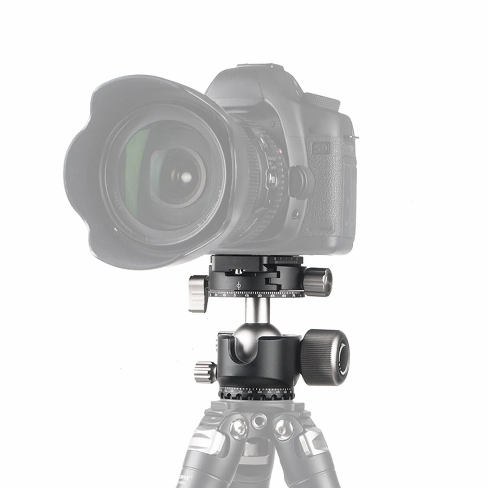 Aluminiowa Głowica Kulowa Statywu, Uchwyt Kulowy do Aparatu Panoramicznego 360, Uchwyt Kulowy z płytką Szybkiego Uwalniania 1/4", Idealny do Lustrzanki Cyfrowej Typu Monopod Slider, nośność