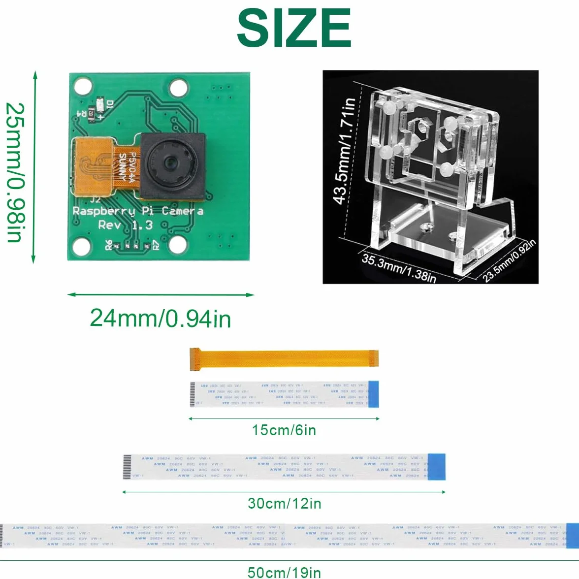 do Raspberry Pi Camera Module Kit, CSI Mini Camera Video Module 1080P 5MP Webcam Support OV5647 z Clear Stand, dla Raspberry Pi Model A/B/B+, Pi 2 i Raspberry Pi 3, Pi Zero/Zero W