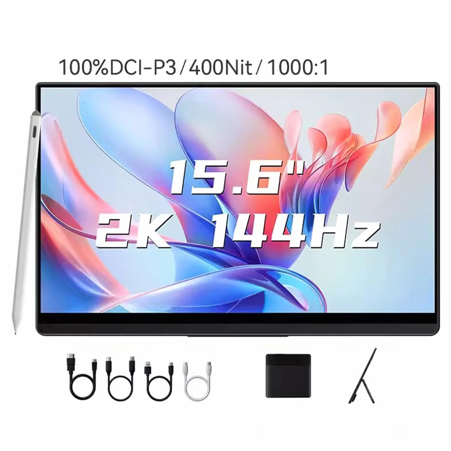 Monitor przenośny 15.6-calowy ekran zewnętrzny telefonu komórkowego IPS 2K 144HZ Wielofunkcyjny ekran dotykowy Dodatkowy ekran laptopa Monitor maszyny do gier Monitor zewnętrzny