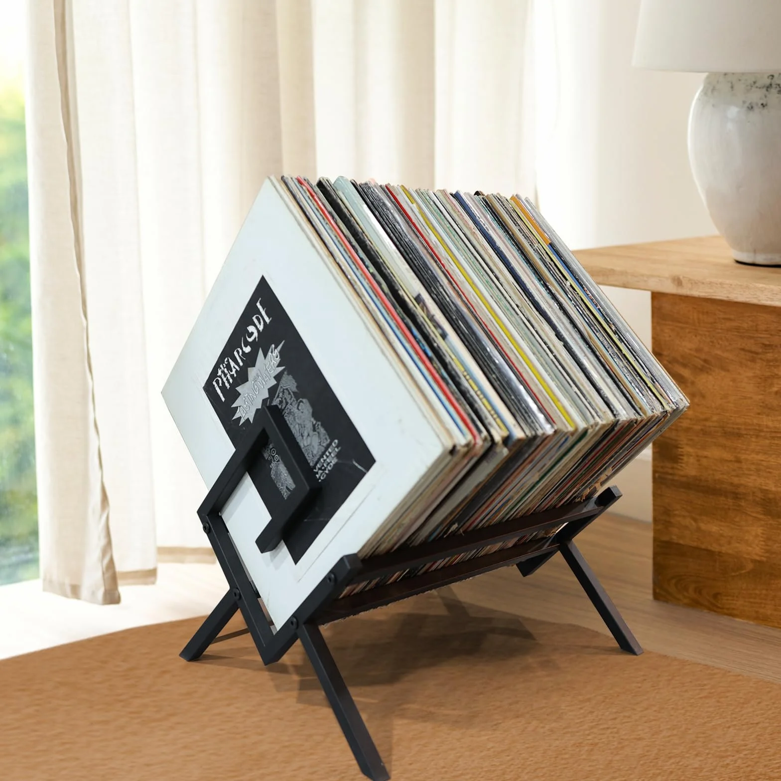 Stojak do przechowywania płyt CD CD Display Frame Magazine Placement Rack For Arrangement Metal Desktop Creative Bookshelf Record Storage Rack Stojak na płyty(Mały)