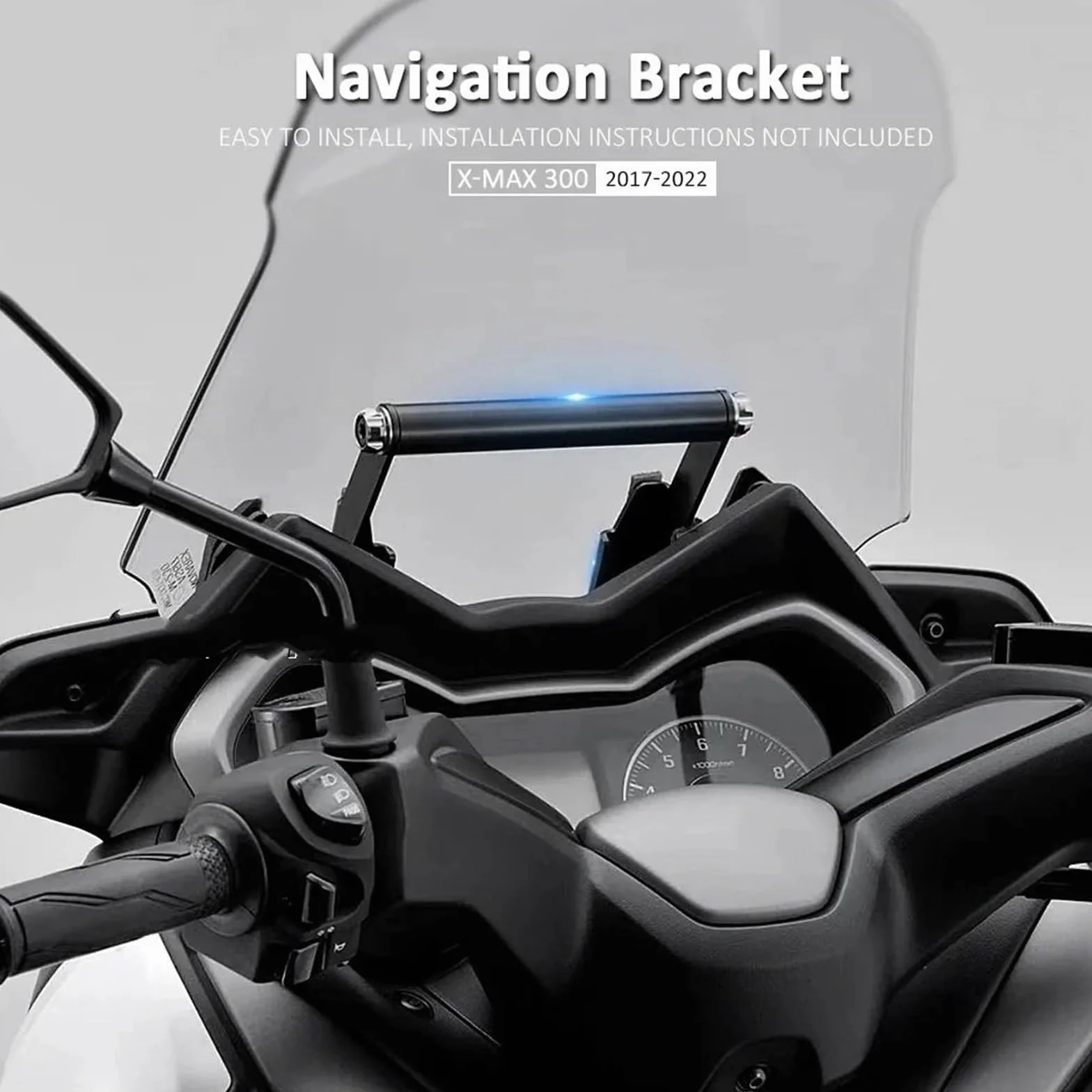 Uchwyt do nawigacji GPS i akcesoriów motocyklowych do Pasuje do Yamaha XMAX 300 2017-2022 Uchwyt do nawigacji GPS uchwyt Uchwyt do nawigacji(Wireless charging)
