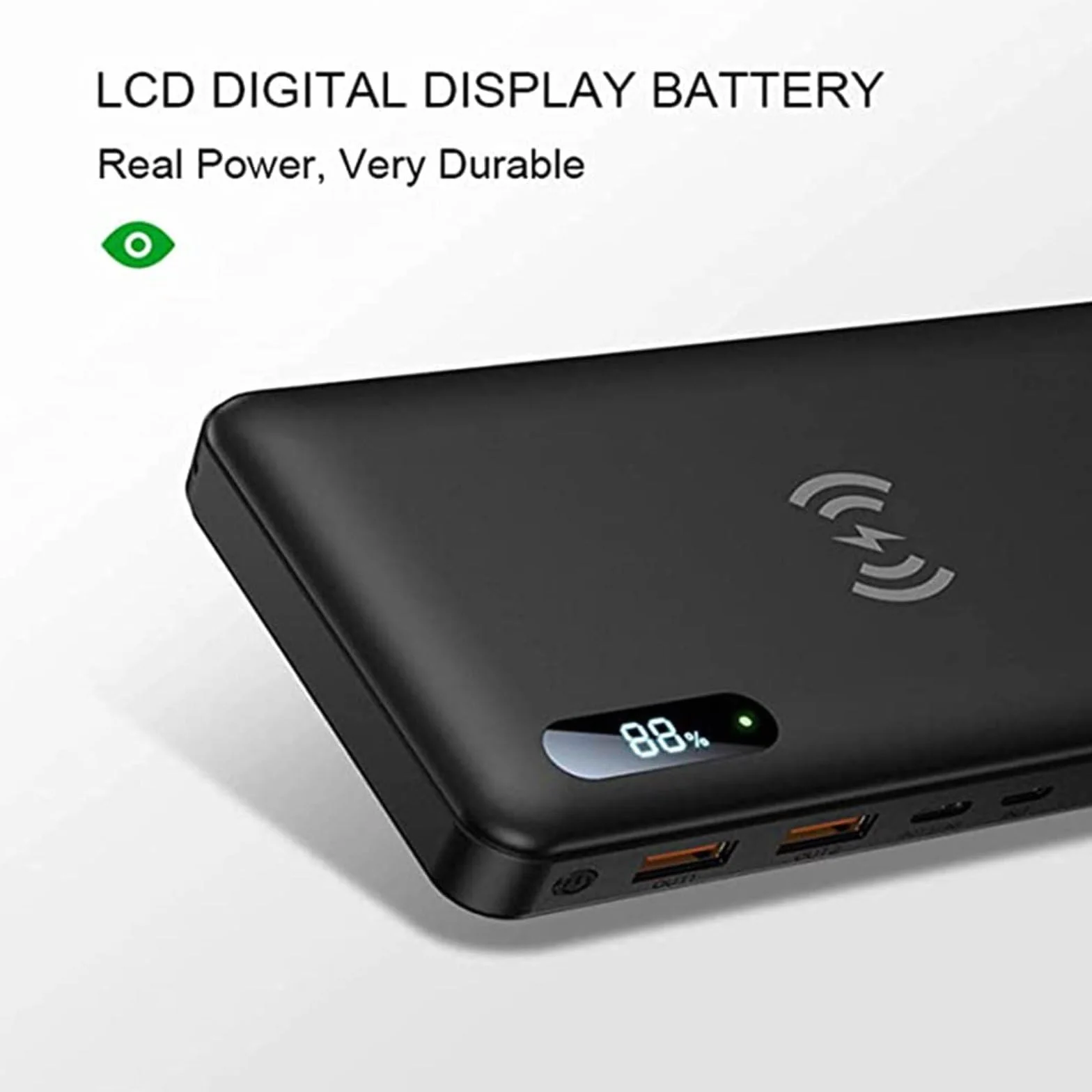 Bezprzewodowy Power Bank 30000Mah PD 15W Ładowarka przenośna QC3.0/QC4.0/SCP Szybkie ładowanie z 2 wejściami i 3 wyjściami (Qi i USB C) Zewnętrzna bateria do telefonów, tabletów