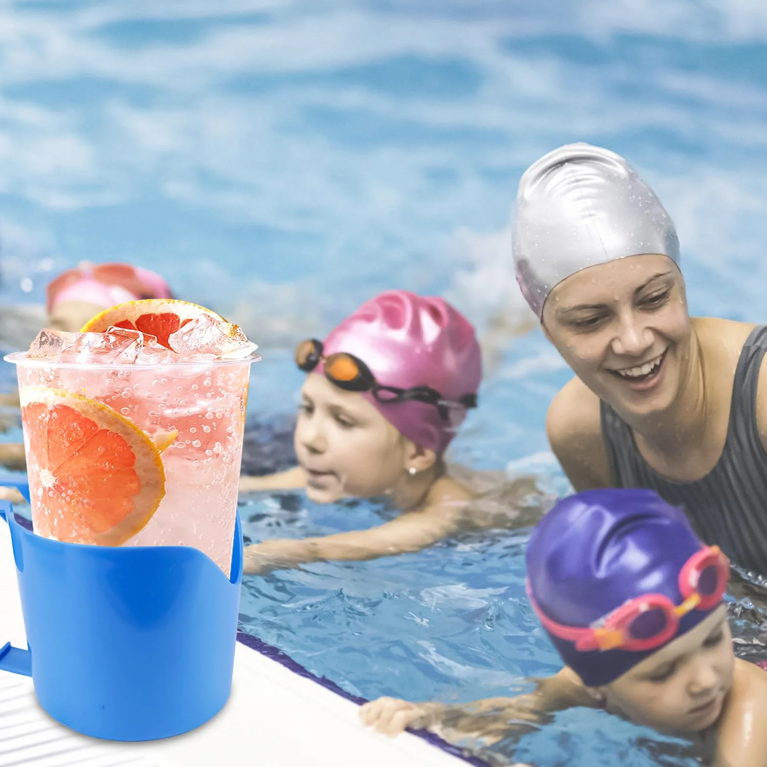 Uchwyt na napoje do basenu, 4 sztuki, uchwyt na napoje z tworzywa sztucznego, wielofunkcyjny uchwyt na kubki Poolside, uchwyt na puszki basenowe, do odstawiania napojów i przedmiotów