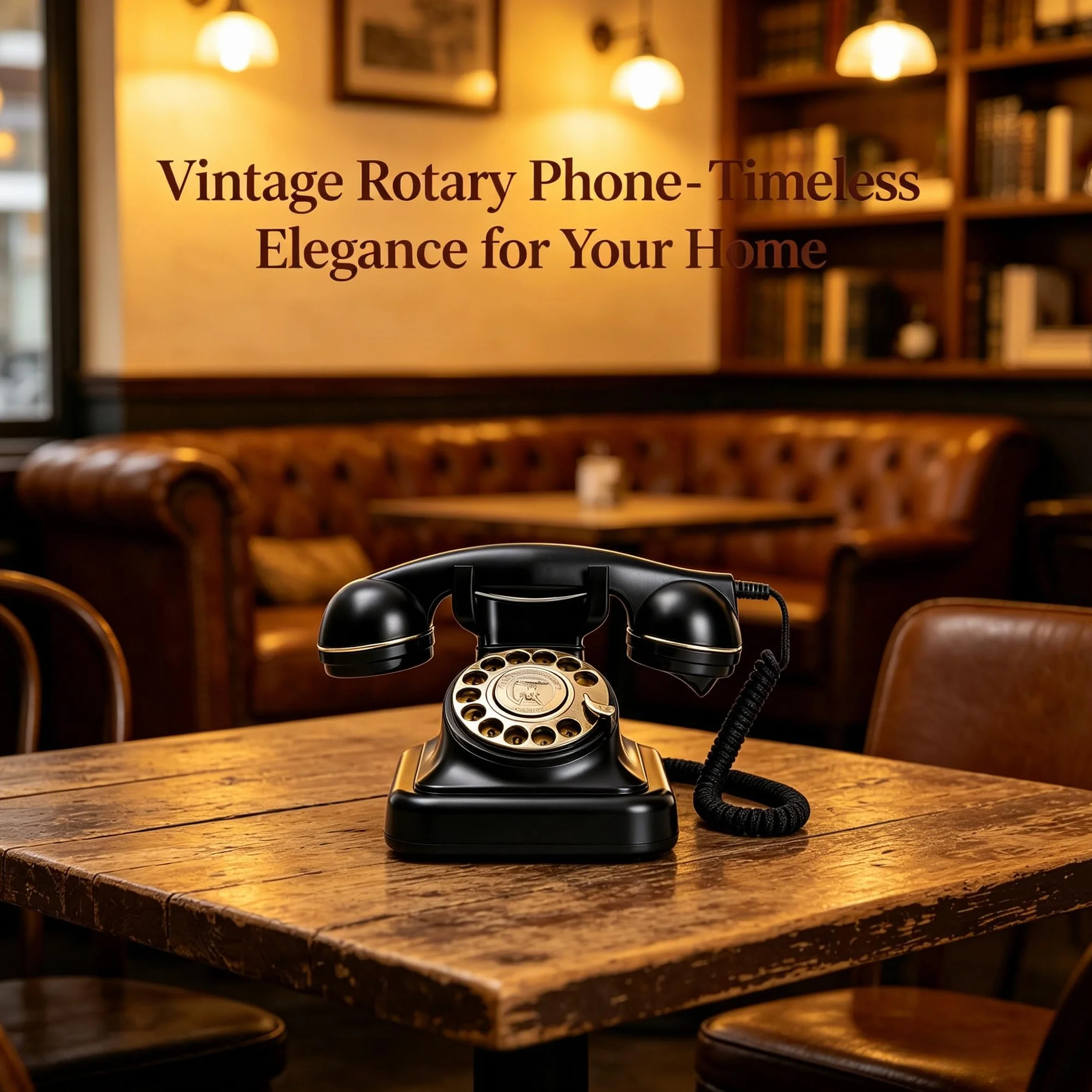 Obrotowe telefony stacjonarne w stylu retro z mechanicznym dzwonkiem, regulacja głośności, ponowne wybieranie, nie wymaga zasilania prądem zmiennym, staromodny antyczny telefon do domowego biura do