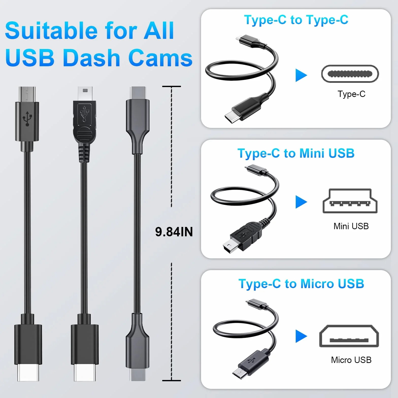 Dashcam Power Adapter 3 Pin (Model A) Custom for Volvo XC40 XC60 XC90 S60 V60 C40 and More,Hide The Wires, GPS Radar Mirror Camera Dash Cam Adapter Cable, Connects to Rearview Mirror (Hidden)