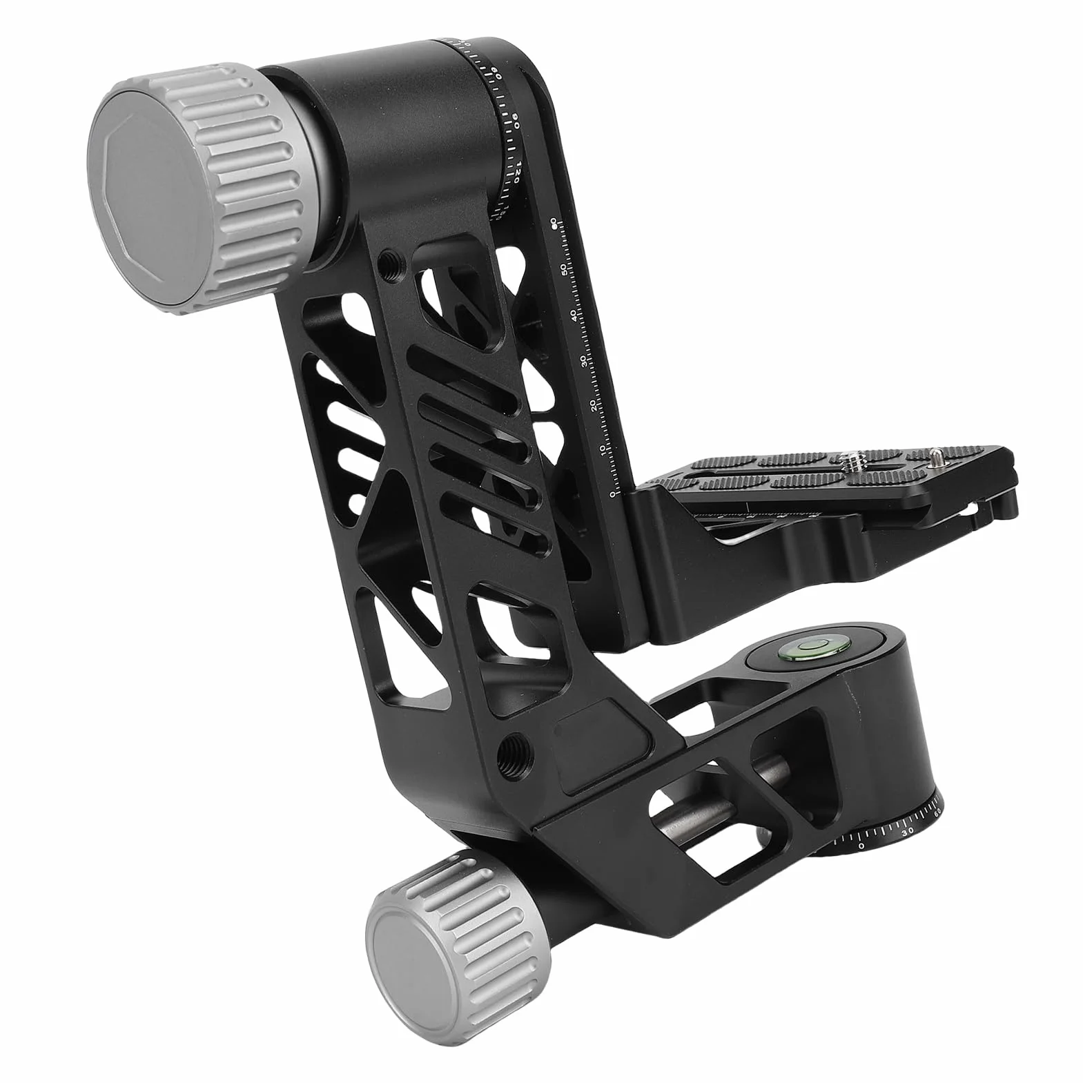 Naroote Głowica Statywu do Lustrzanki Cyfrowej, Panoramiczny Stabilizator Statywu 360 Stopni, Wytrzymała Płyta ze Stopu Aluminium o Udźwigu 55,1 Funta z Zatrzaskami Quick Flip, Wszechstronna