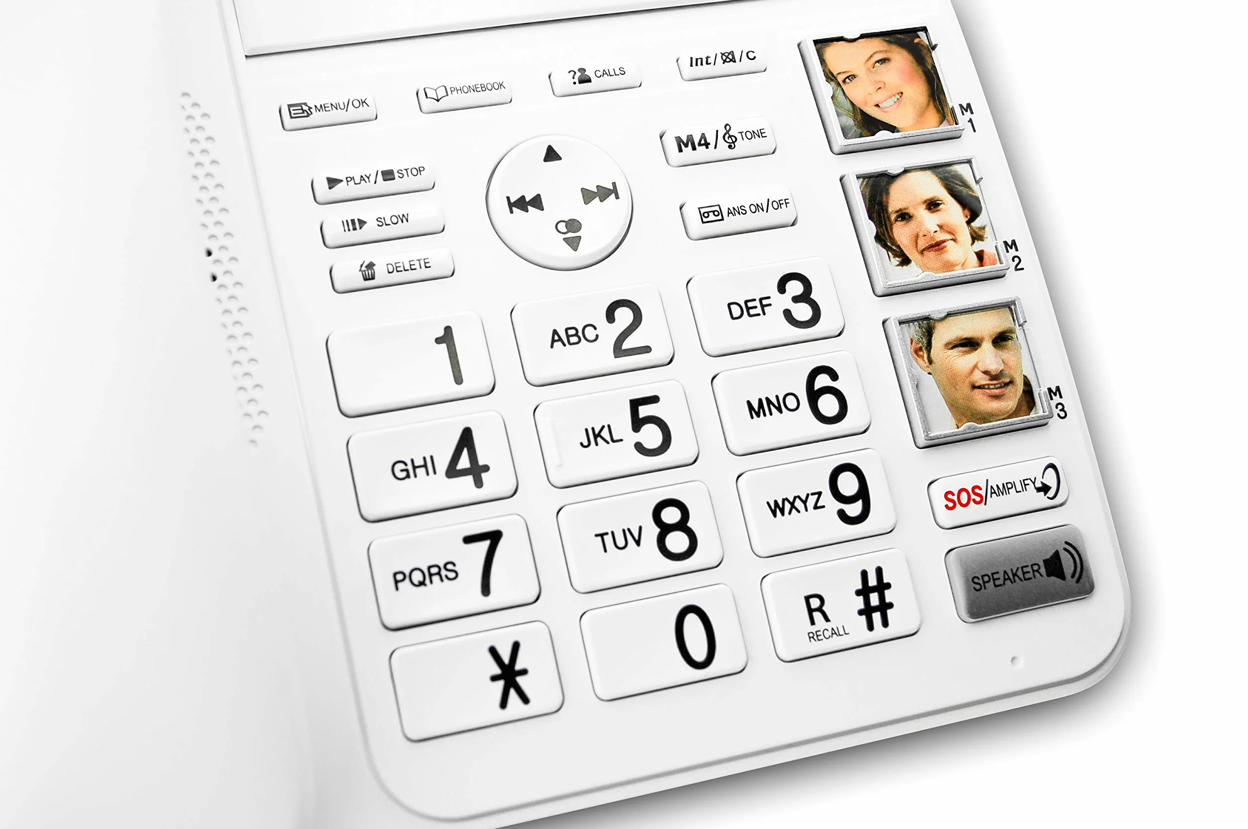 Geemarc Amplidect 595 Combi – wzmocniony telefon przewodowy i dodatkowa słuchawka z automatyczną sekretarką i funkcją SOS dla seniorów – średni do ciężkiego ubytku słuchu – wersja DE
