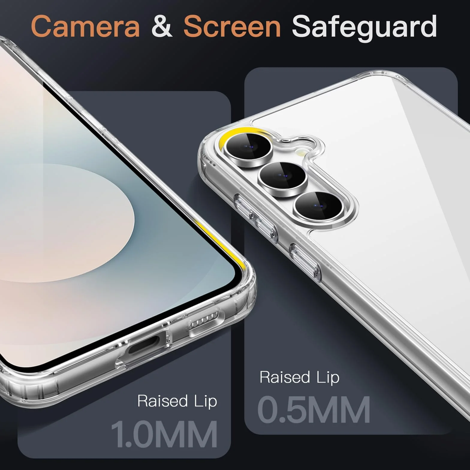 JETech Etui do Samsung Galaxy S25 FE, Odporne na Wstrząsy, Twardy PC Tył, Przezroczyste