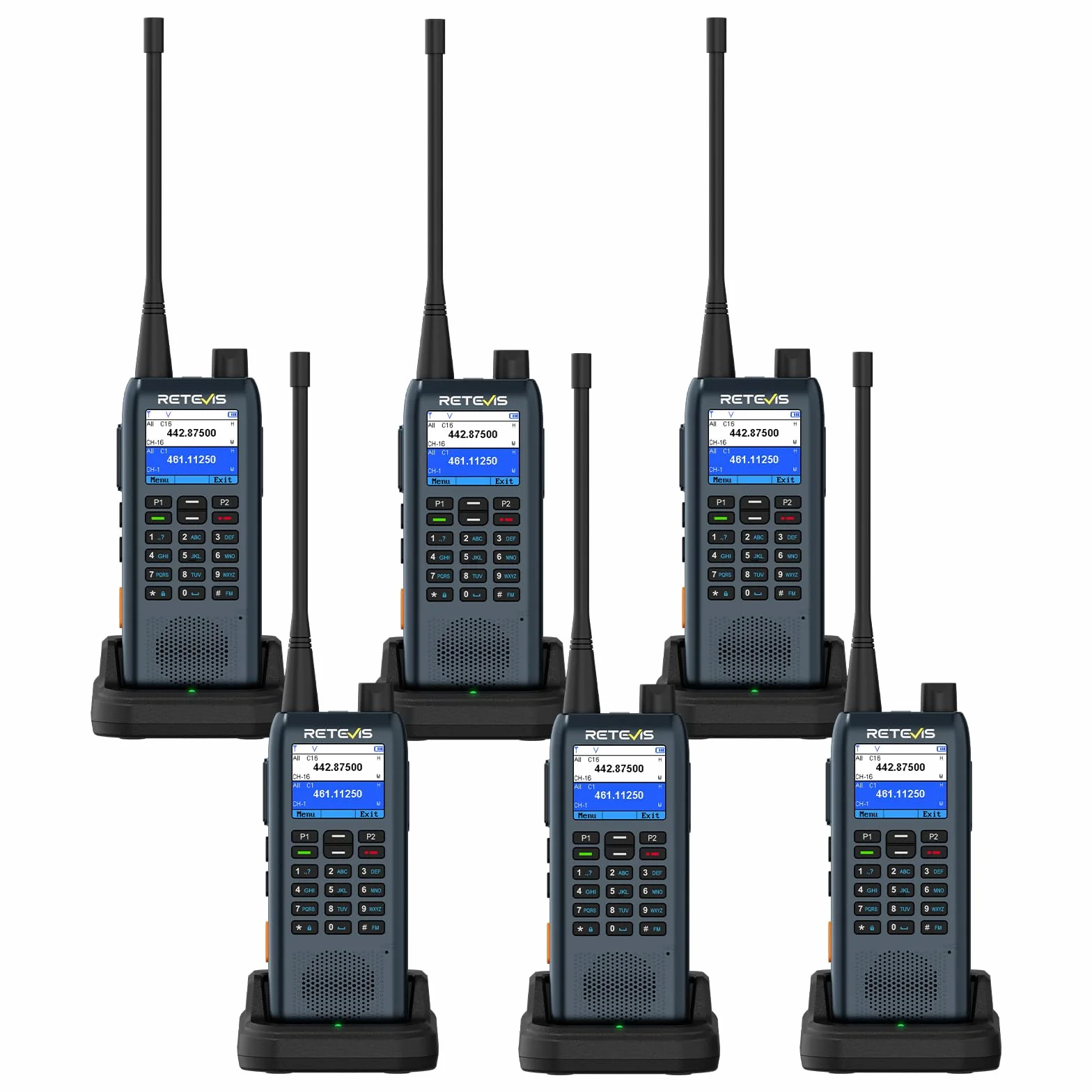 Retevis MateTalk C63 Radiotelefon Dwukierunkowy z Zarządzaniem Zleceniami, Funkcją Powiadomień SMS/Wibracyjnych, 3 Trybami Połączeń, Smukłe i Modne Krótkofalówki do Budynków Biurowych (6 Opakowanie)