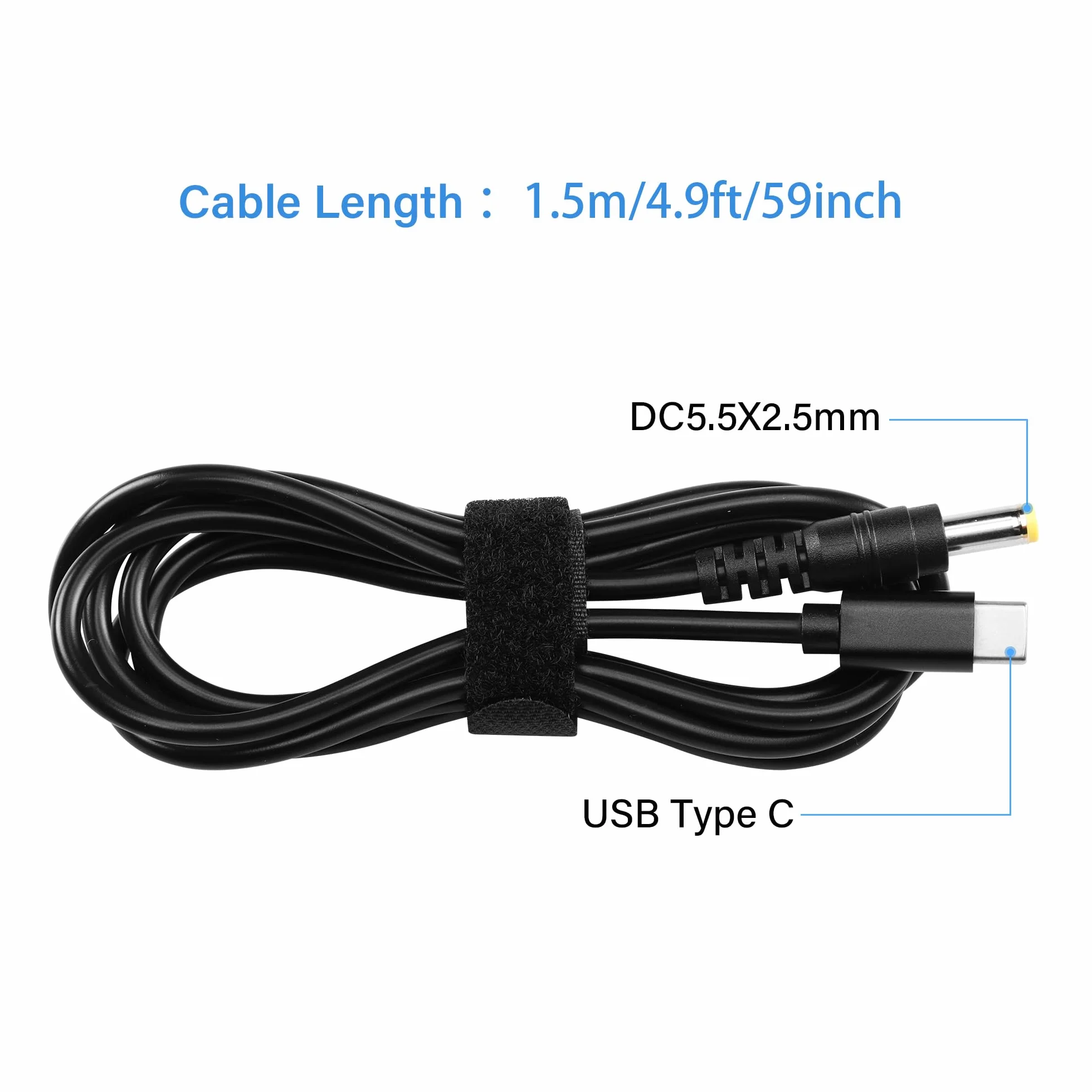 GINTOOYUN Kabel do ładowania USB typu C na DC 9 V, wejście USB-C męskie do DC5,5 x 2,5 mm, wtyczka kabel do ładowania, do routera, CCTV itp. (12 V)