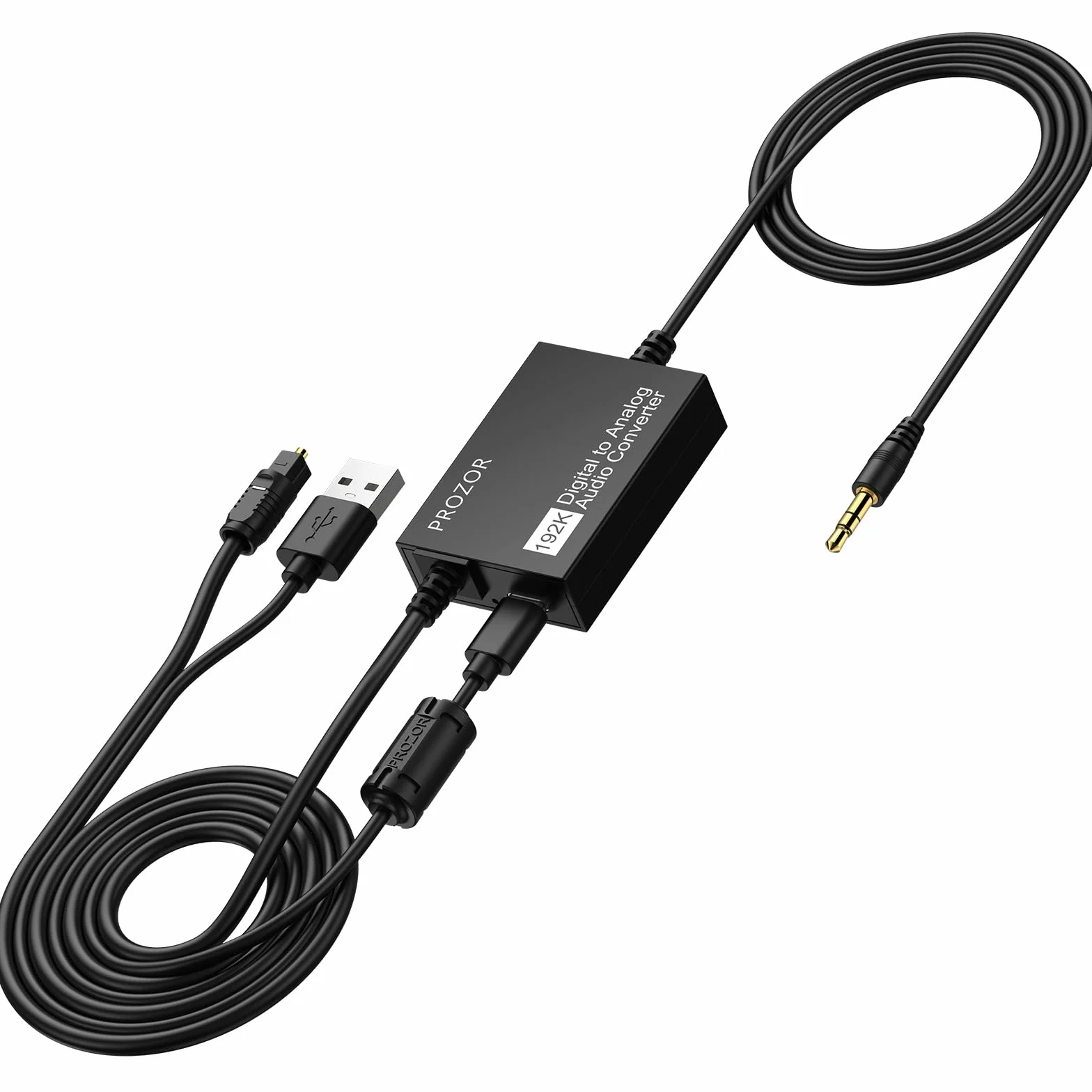 PROZOR konwerter optyczny na 3,5 mm 192 kHz DAC SPDIF Toslink cyfrowy na analogowy audio