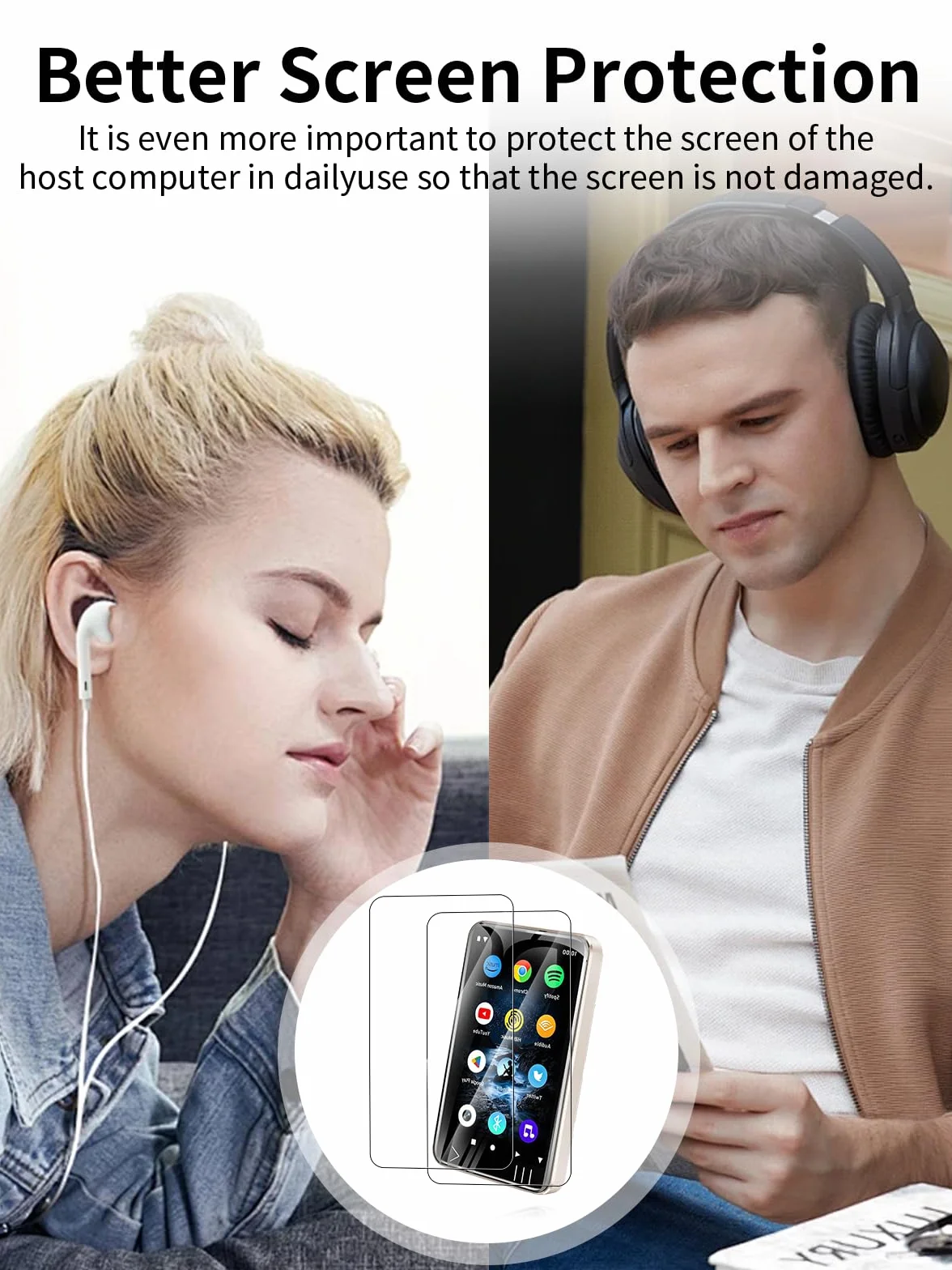 Ochraniacz ekranu do odtwarzacza audio HIFI WALKER G7, odporny na zużycie i wysokiej rozdzielczości, odporny na zarysowania, odporny na odciski palców