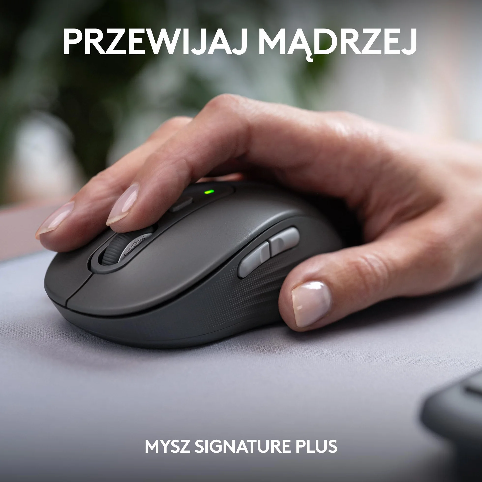 Logitech MK950 Signature Slim, zestaw bezprzewodowej klawiatury i myszy, elegancki design, ciche pisanie, przełączanie między 3 urządzeniami, Bluetooth, wiele OS, Windows, Mac, QWERTY US INT'L, Grafit